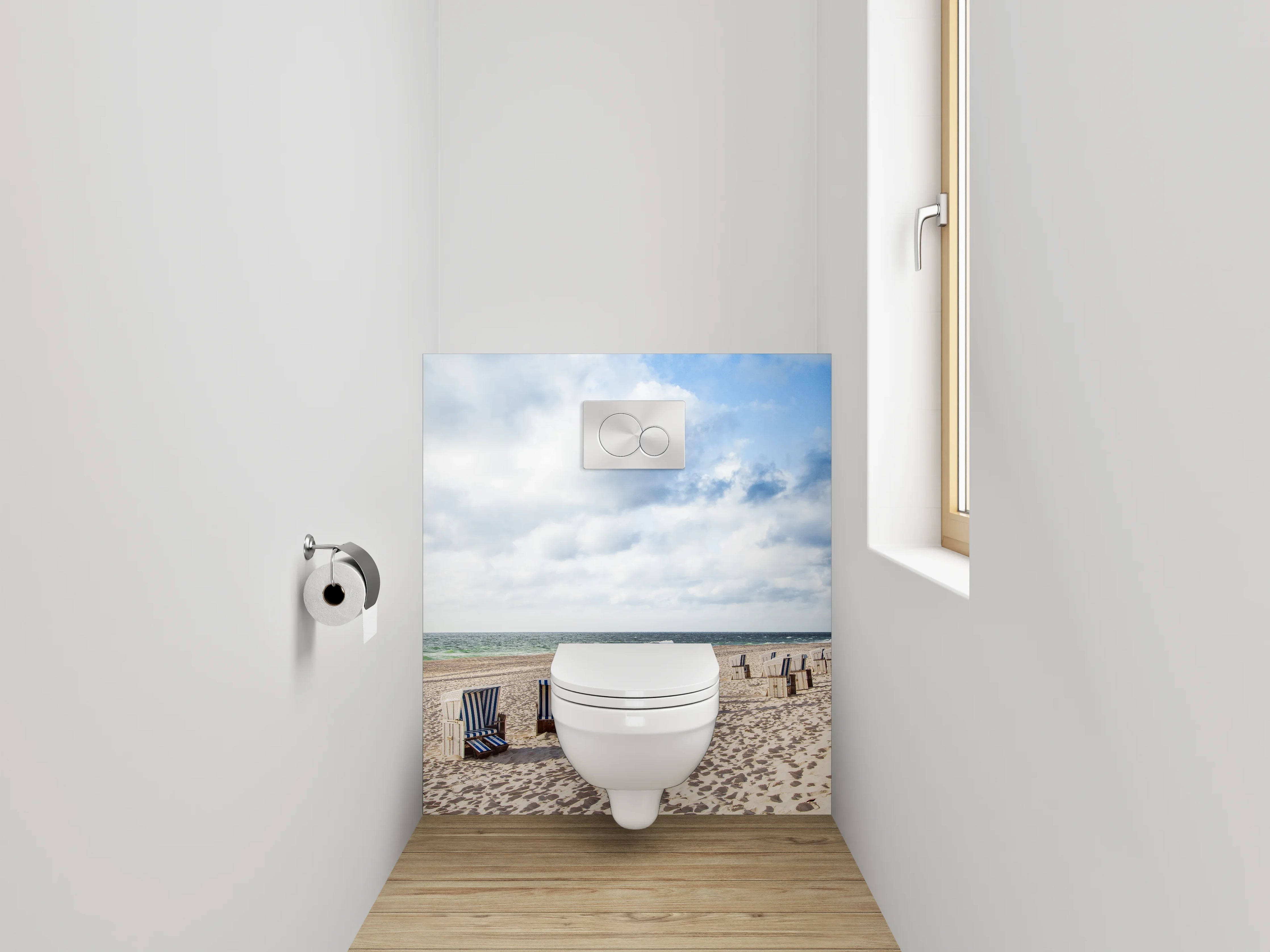 WC-Rückwand - Strandkörbe am Nordseestrand