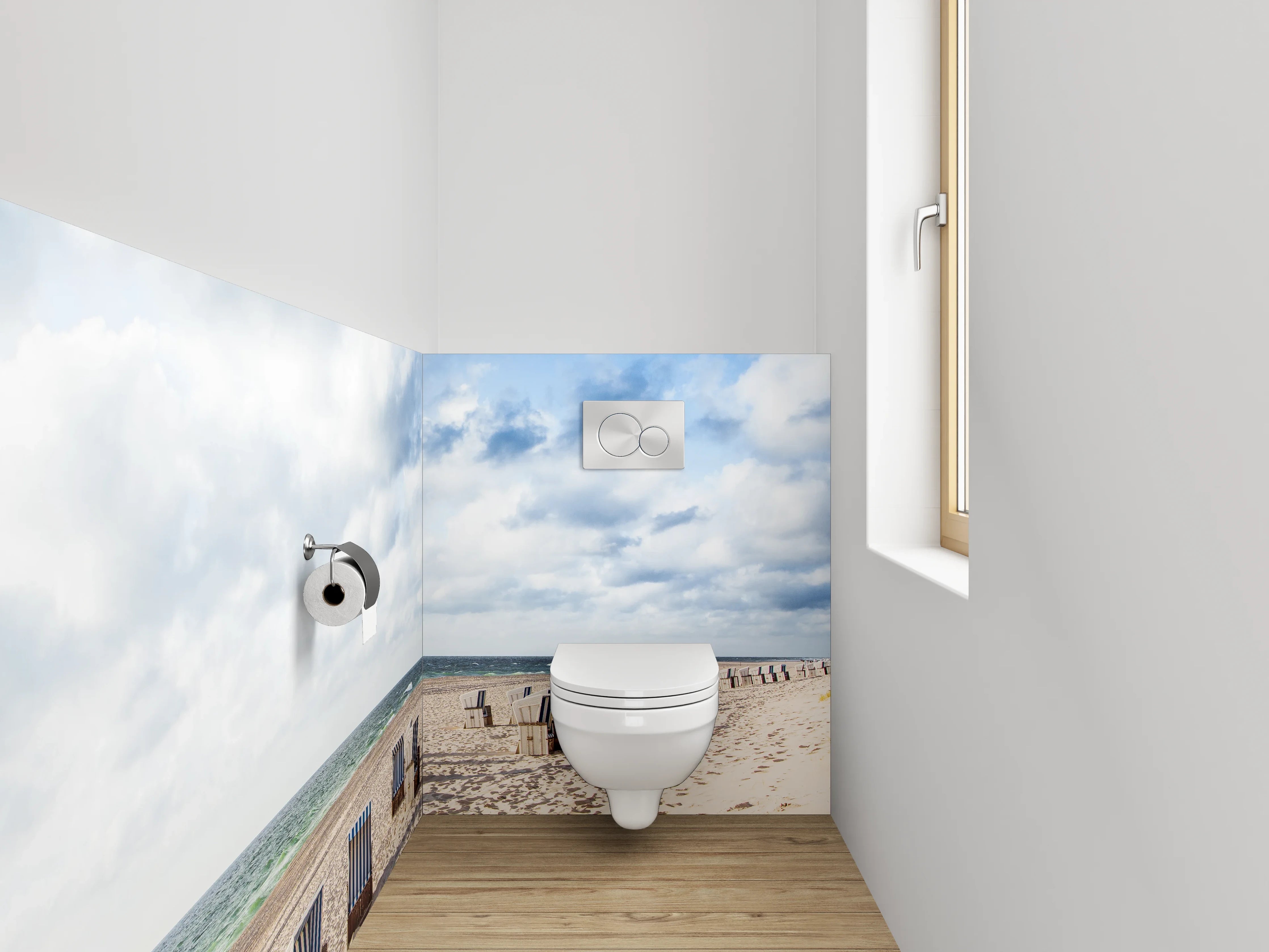 WC-Rückwand - Strandkörbe am Nordseestrand