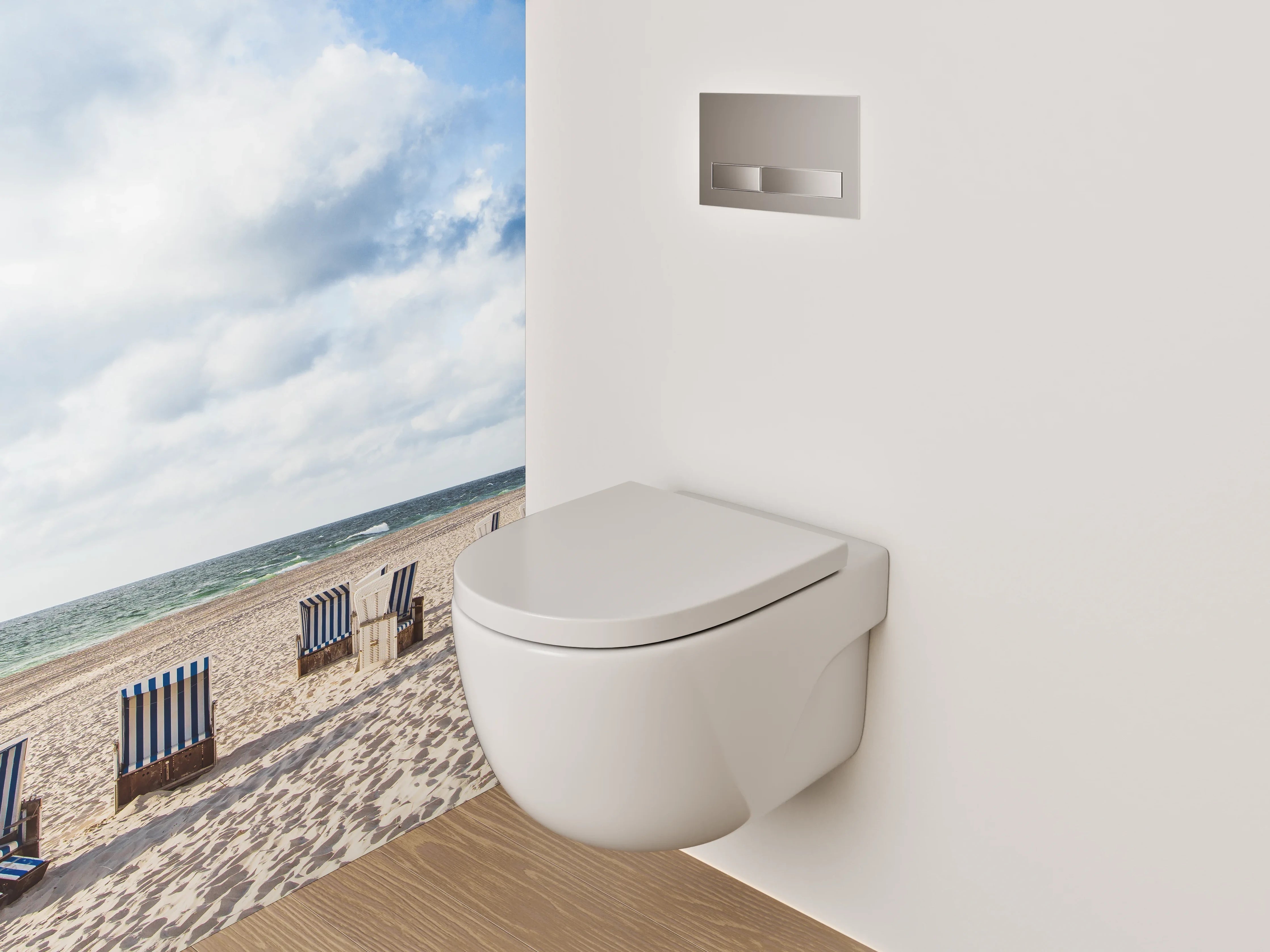 WC-Rückwand - Strandkörbe am Nordseestrand