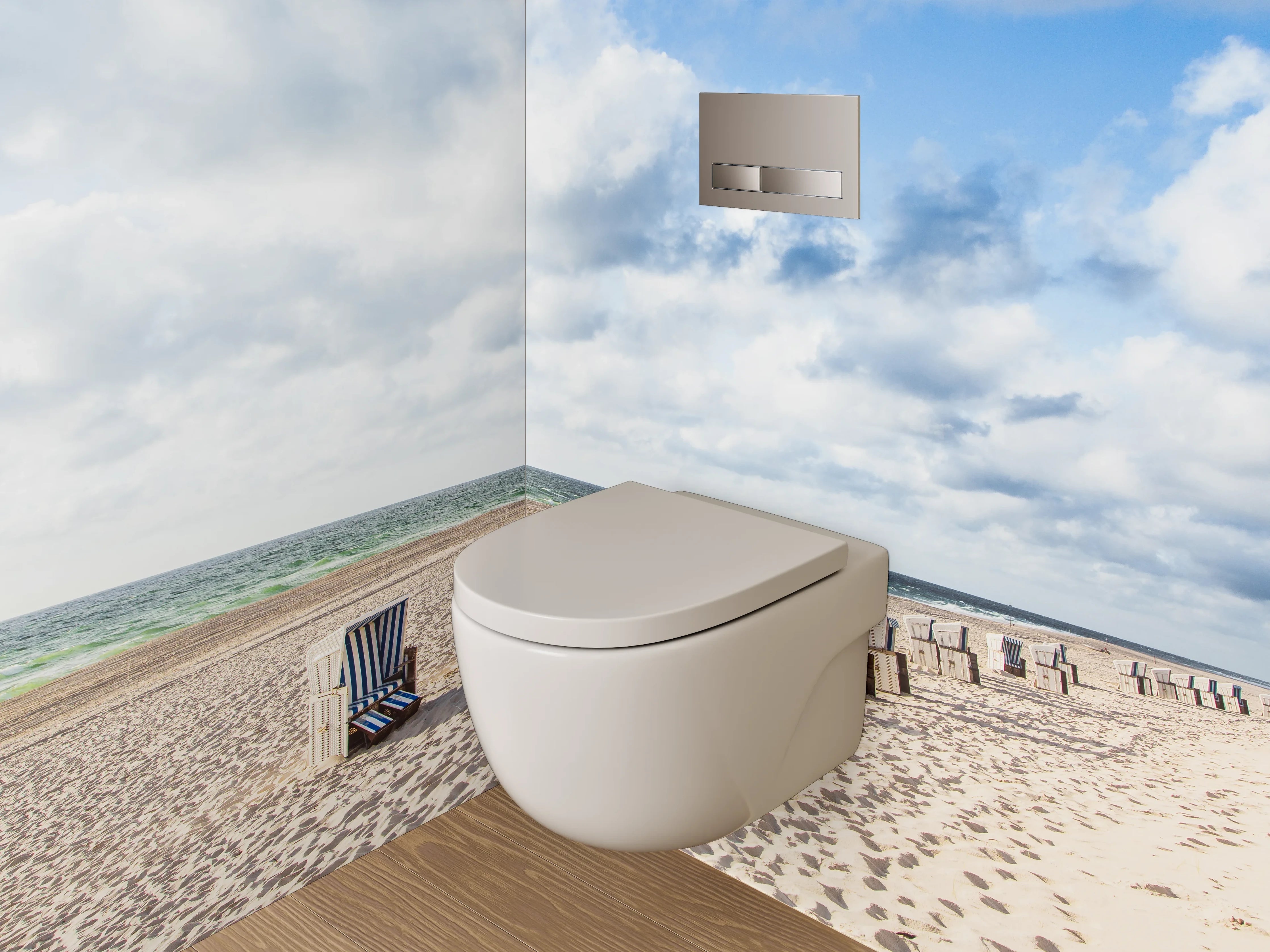 WC-Rückwand - Strandkörbe am Nordseestrand