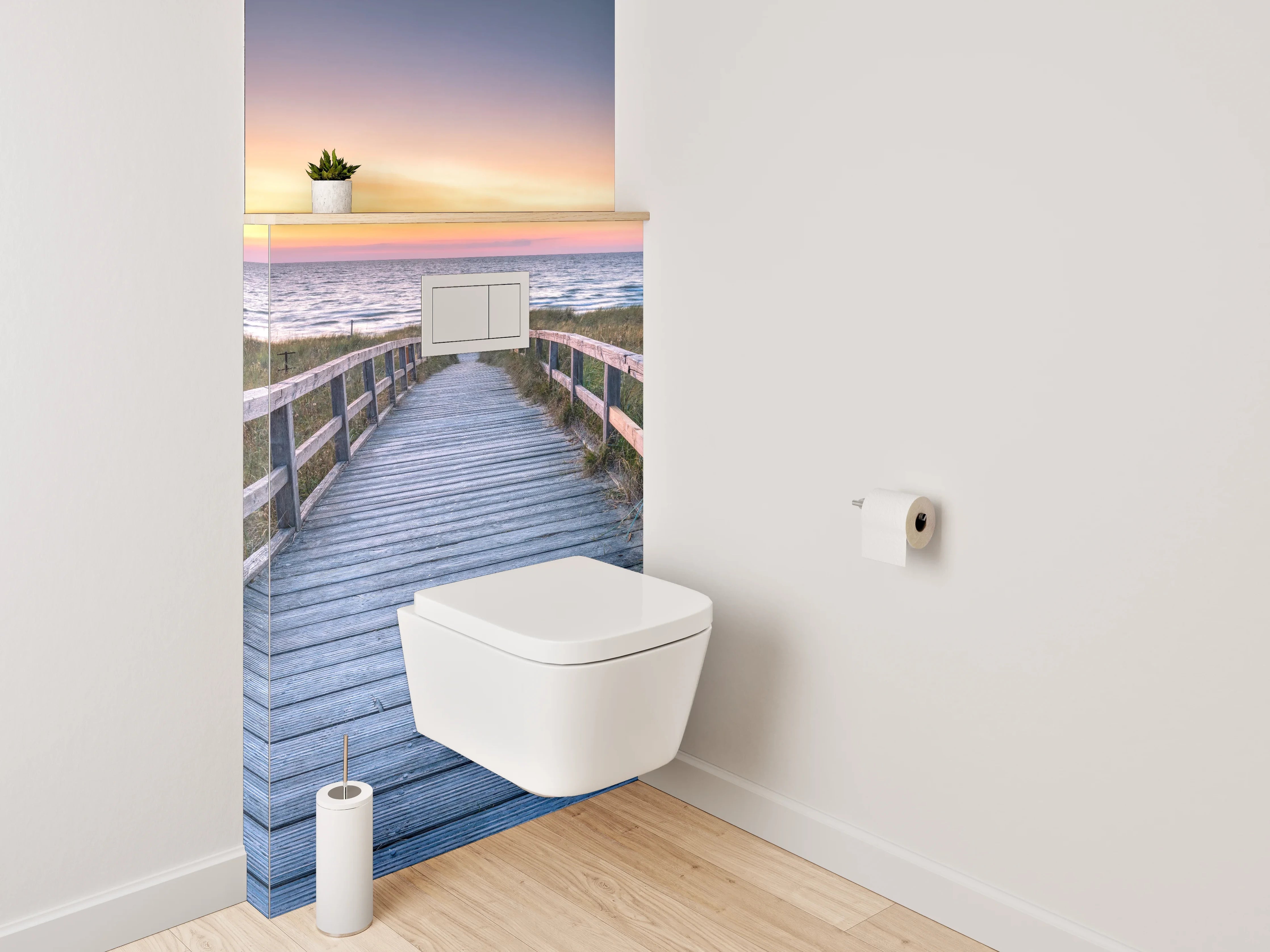 WC-Rückwand - Strandweg zum Sonnenuntergang