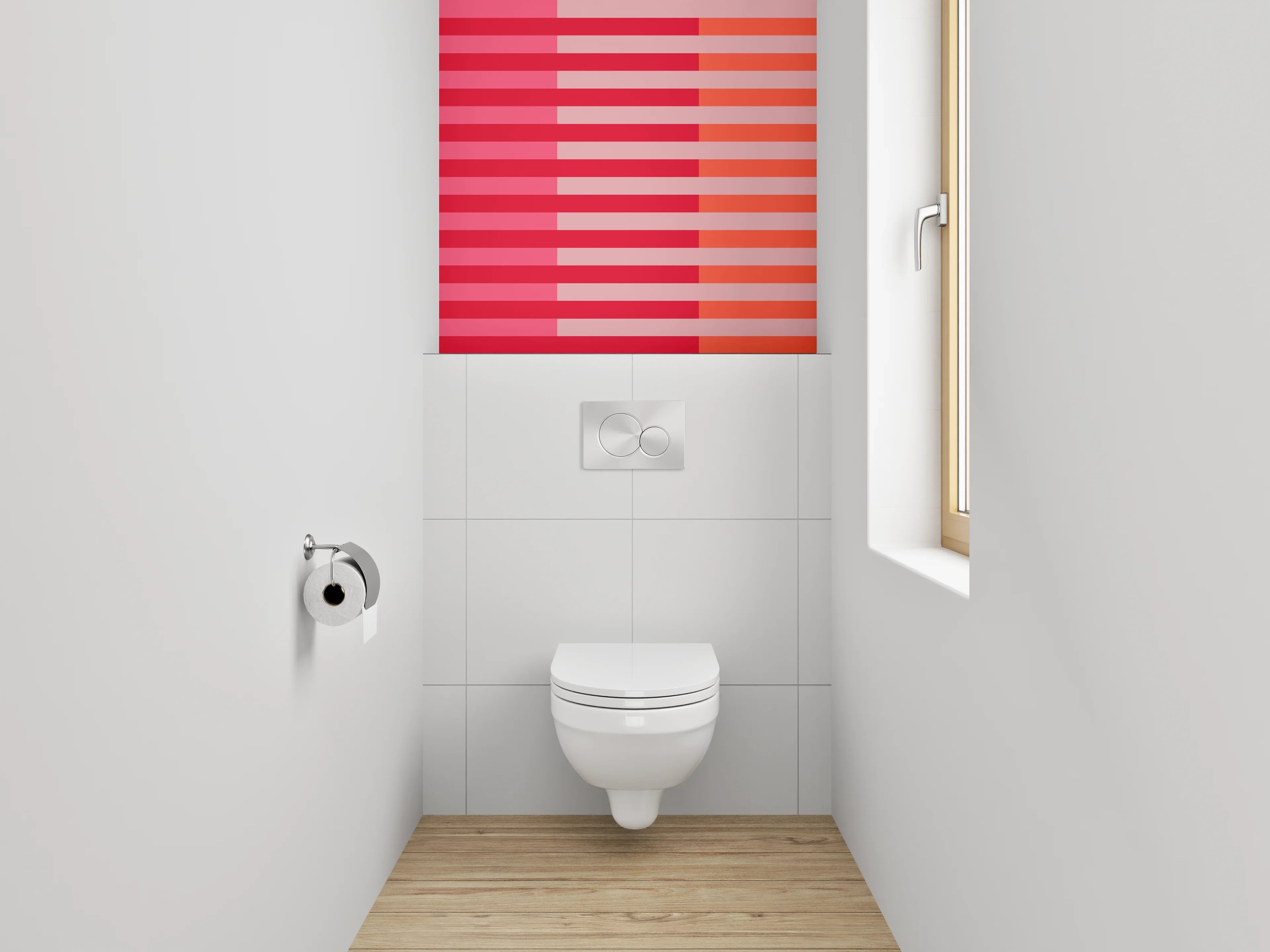 WC-Rückwand - Streifen Abstrakt Pink Rot Orange