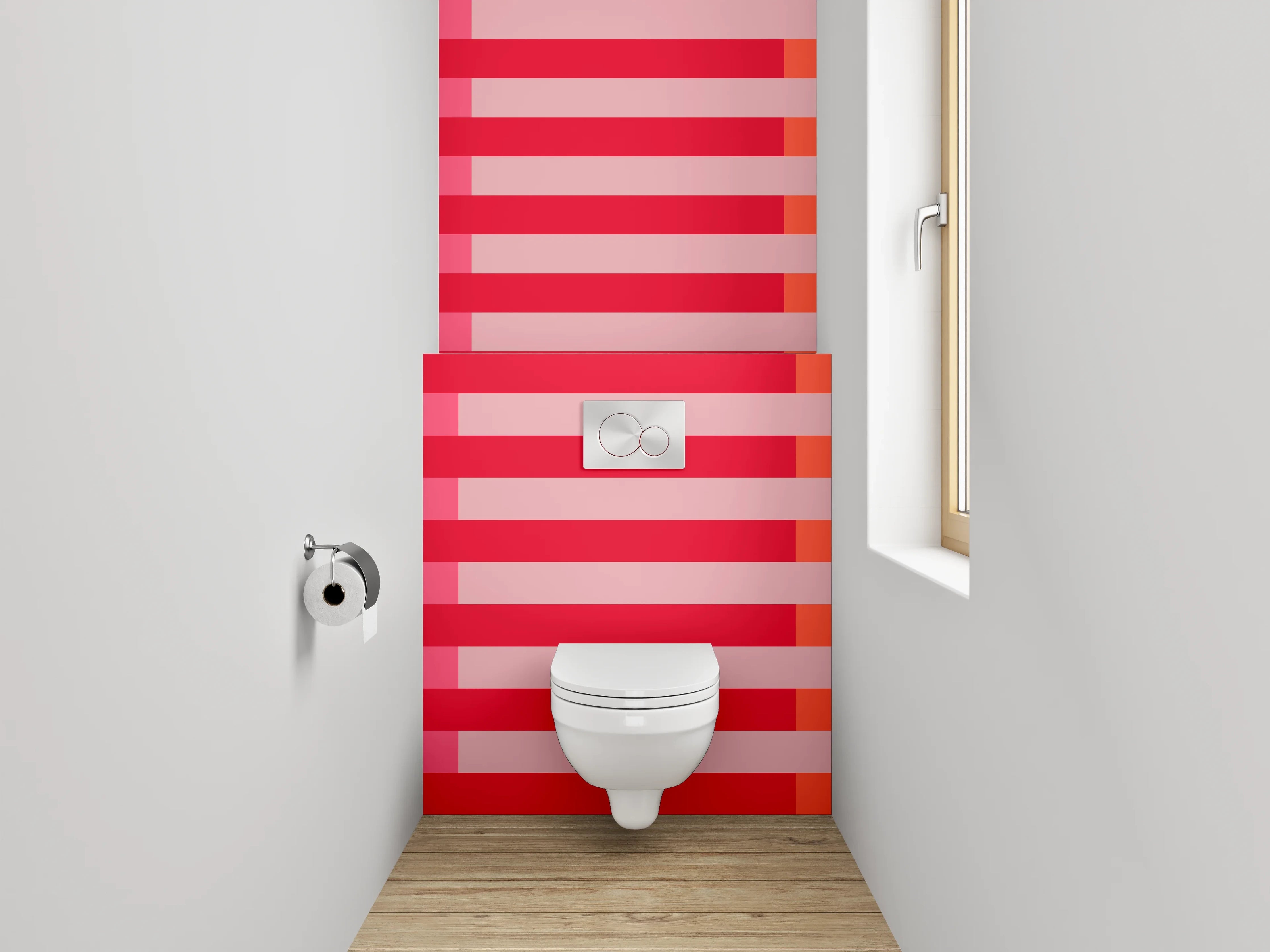WC-Rückwand - Streifen Abstrakt Pink Rot Orange