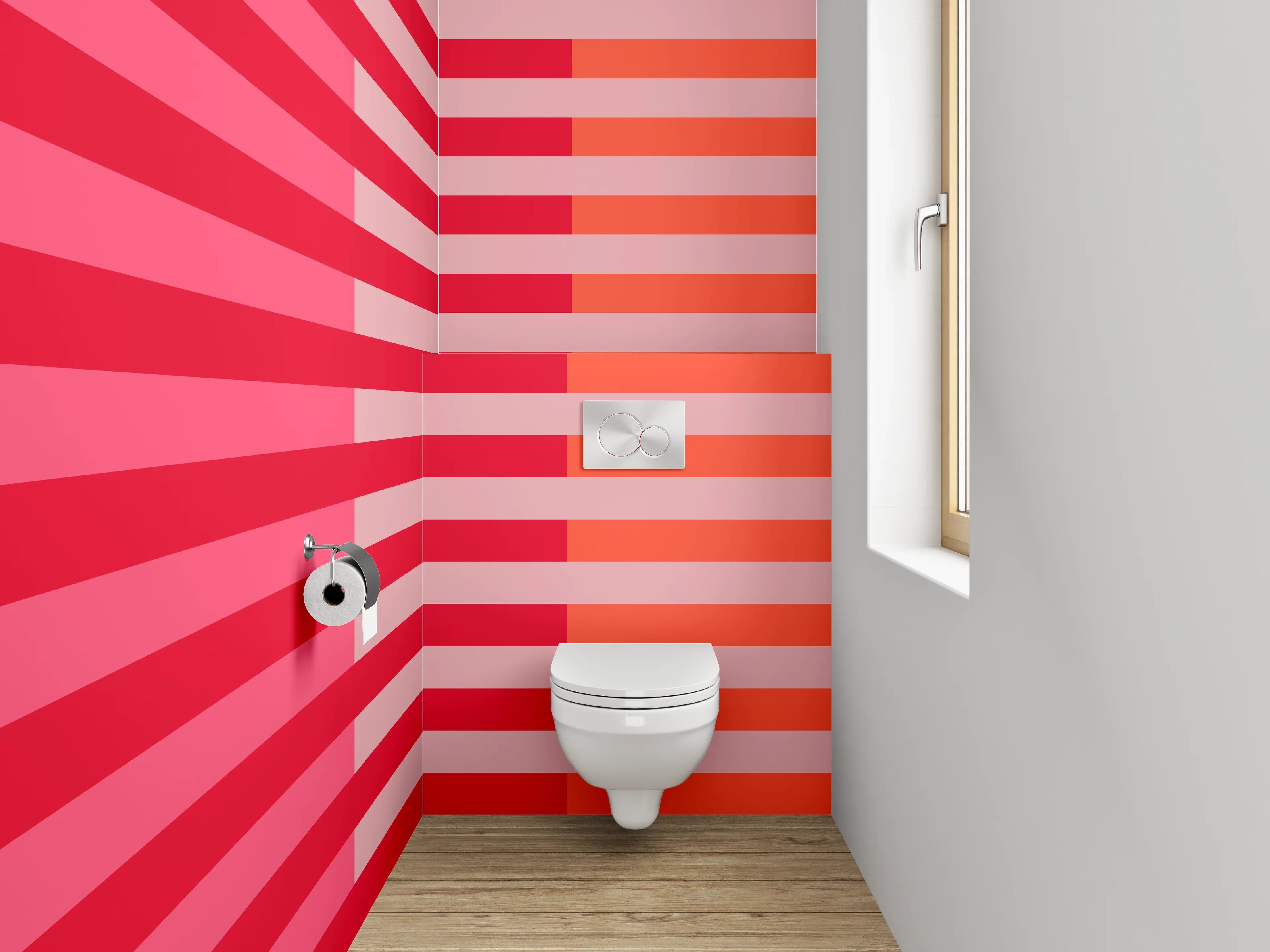 WC-Rückwand - Streifen Abstrakt Pink Rot Orange