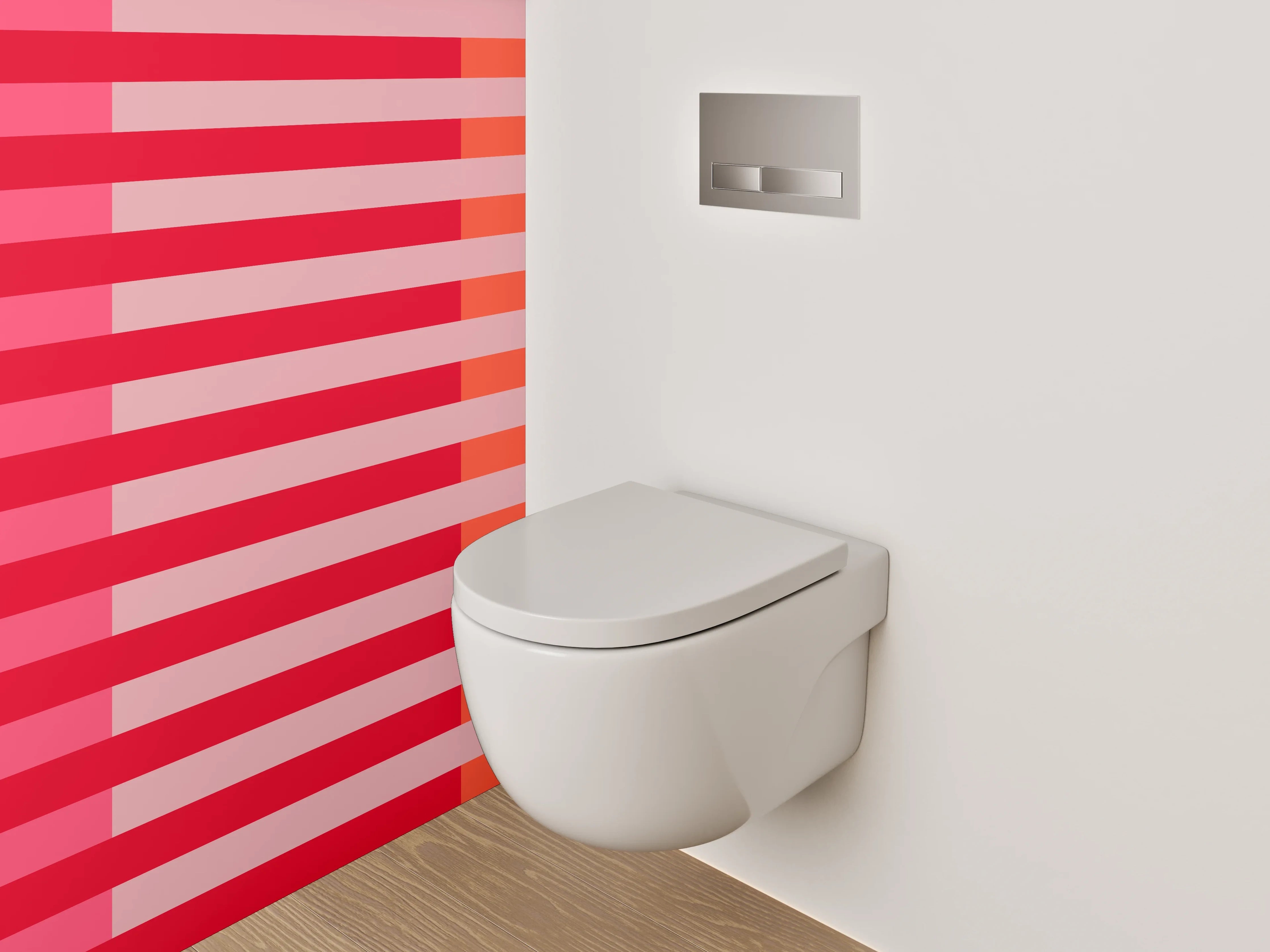 WC-Rückwand - Streifen Abstrakt Pink Rot Orange