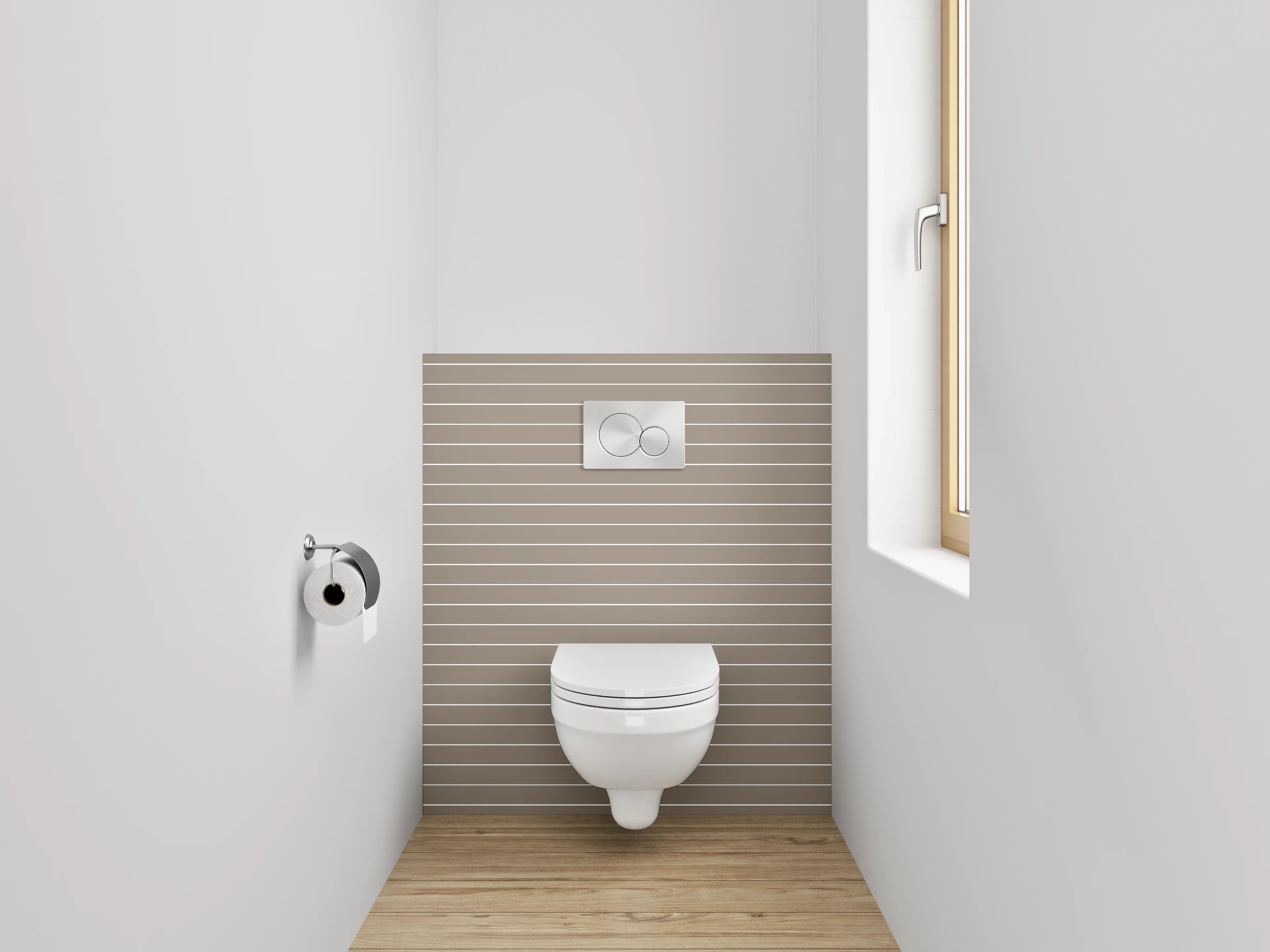 WC-Rückwand - Streifen Muster Beige Grau Modern