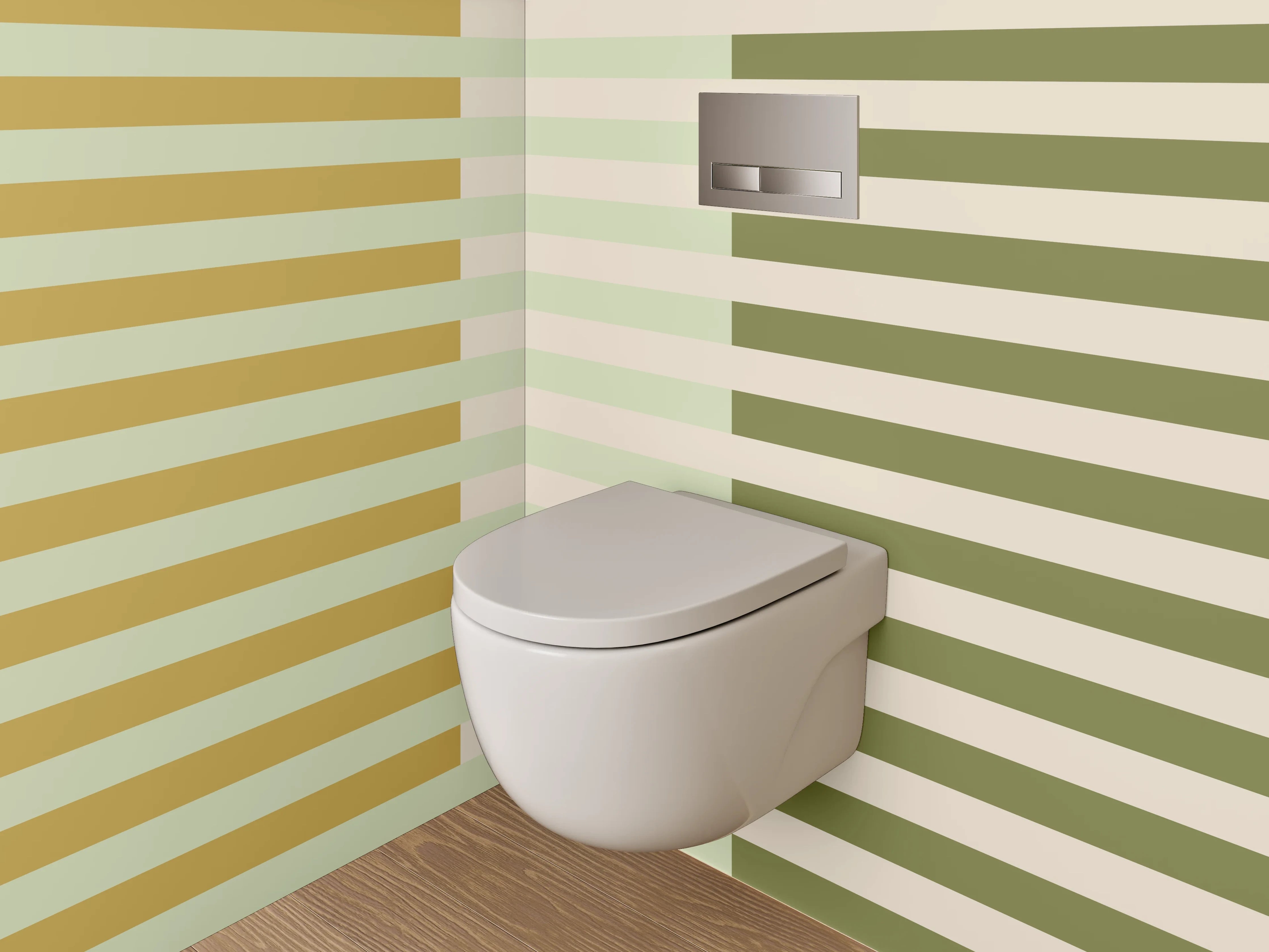 WC-Rückwand - Streifenmuster Beige Grün Modern