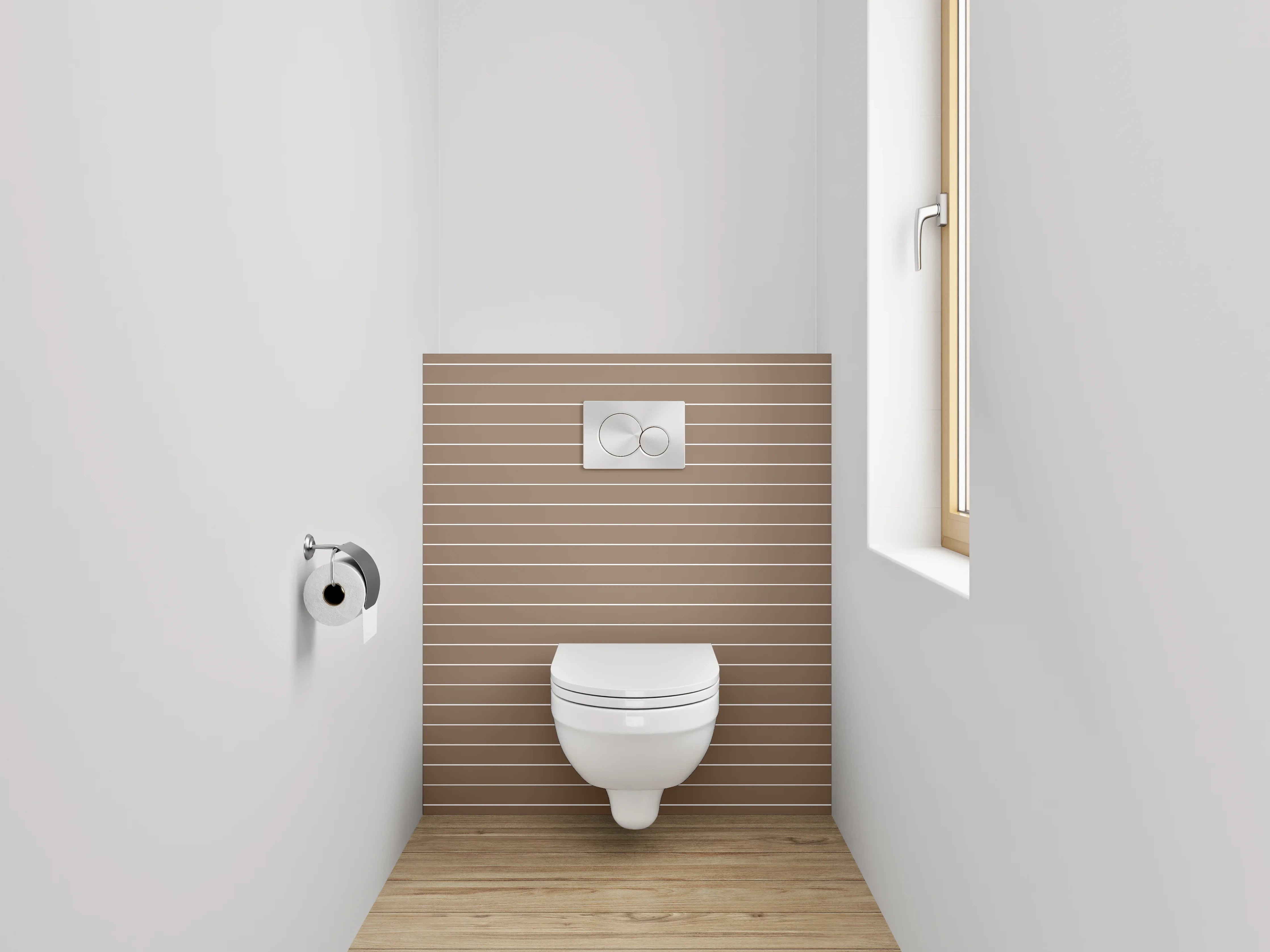 WC-Rückwand - Streifenmuster Braun Beige Modern