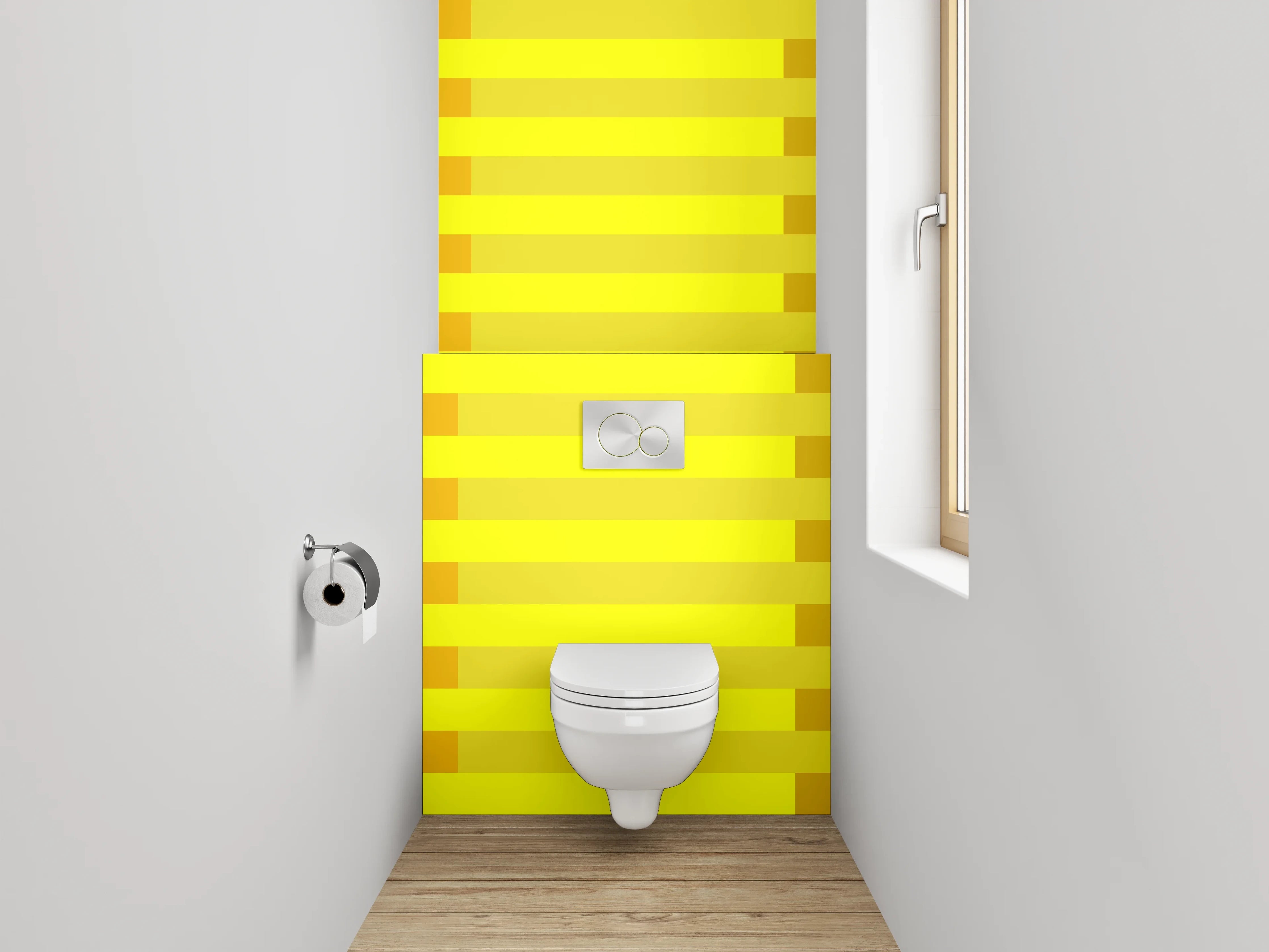 WC-Rückwand - Streifenmuster Gelb-Orange Modern