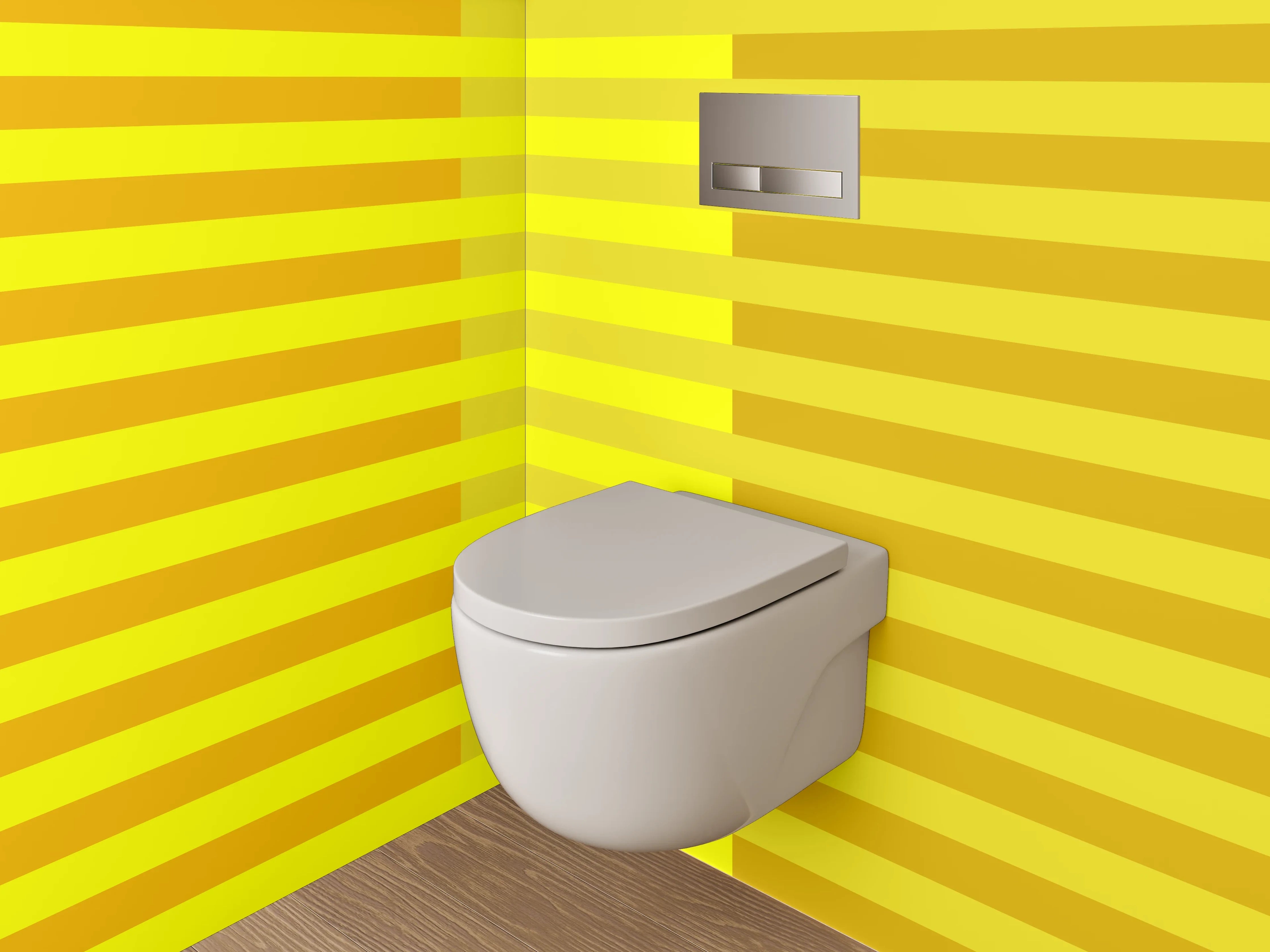 WC-Rückwand - Streifenmuster Gelb-Orange Modern
