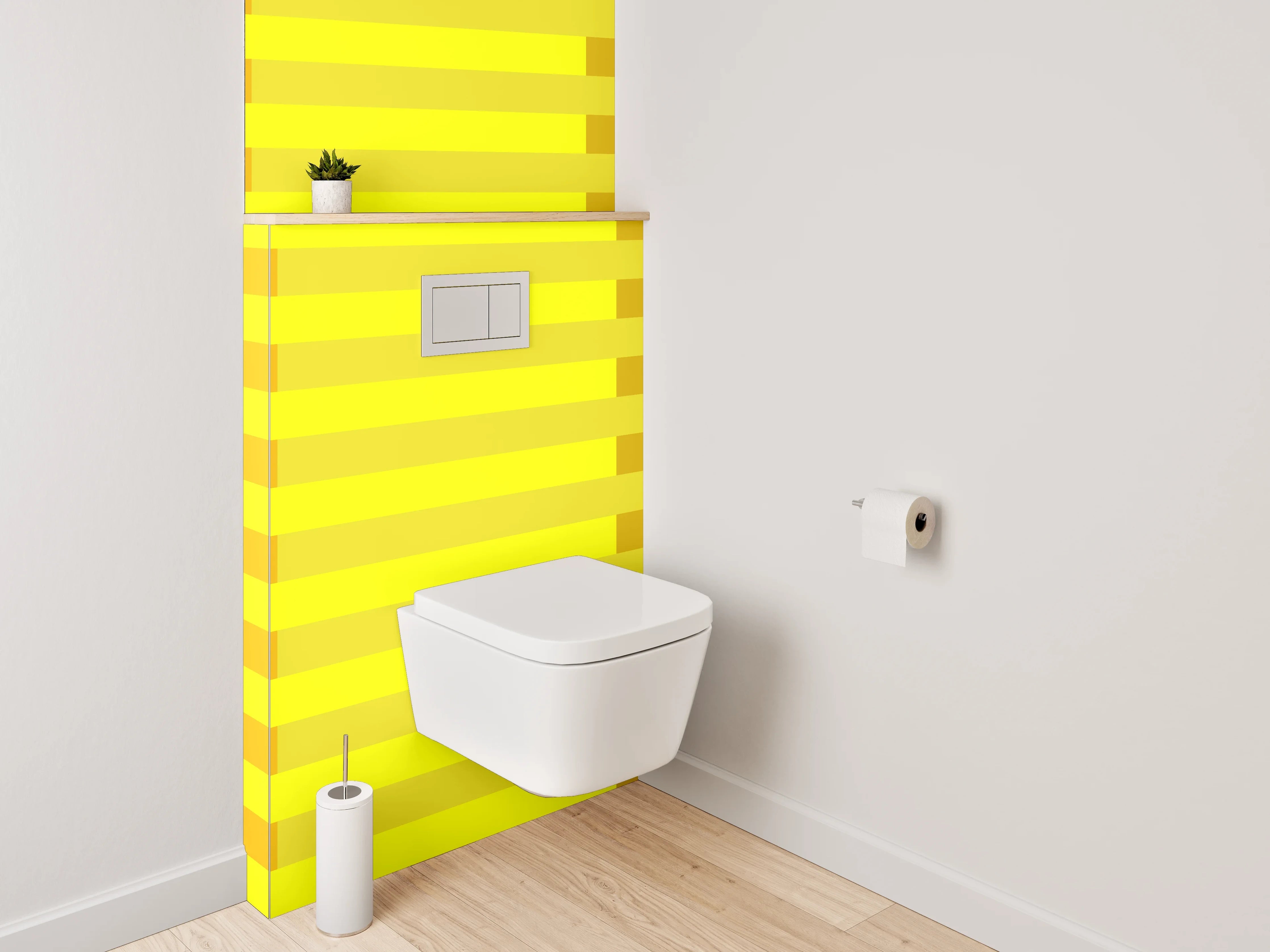 WC-Rückwand - Streifenmuster Gelb-Orange Modern