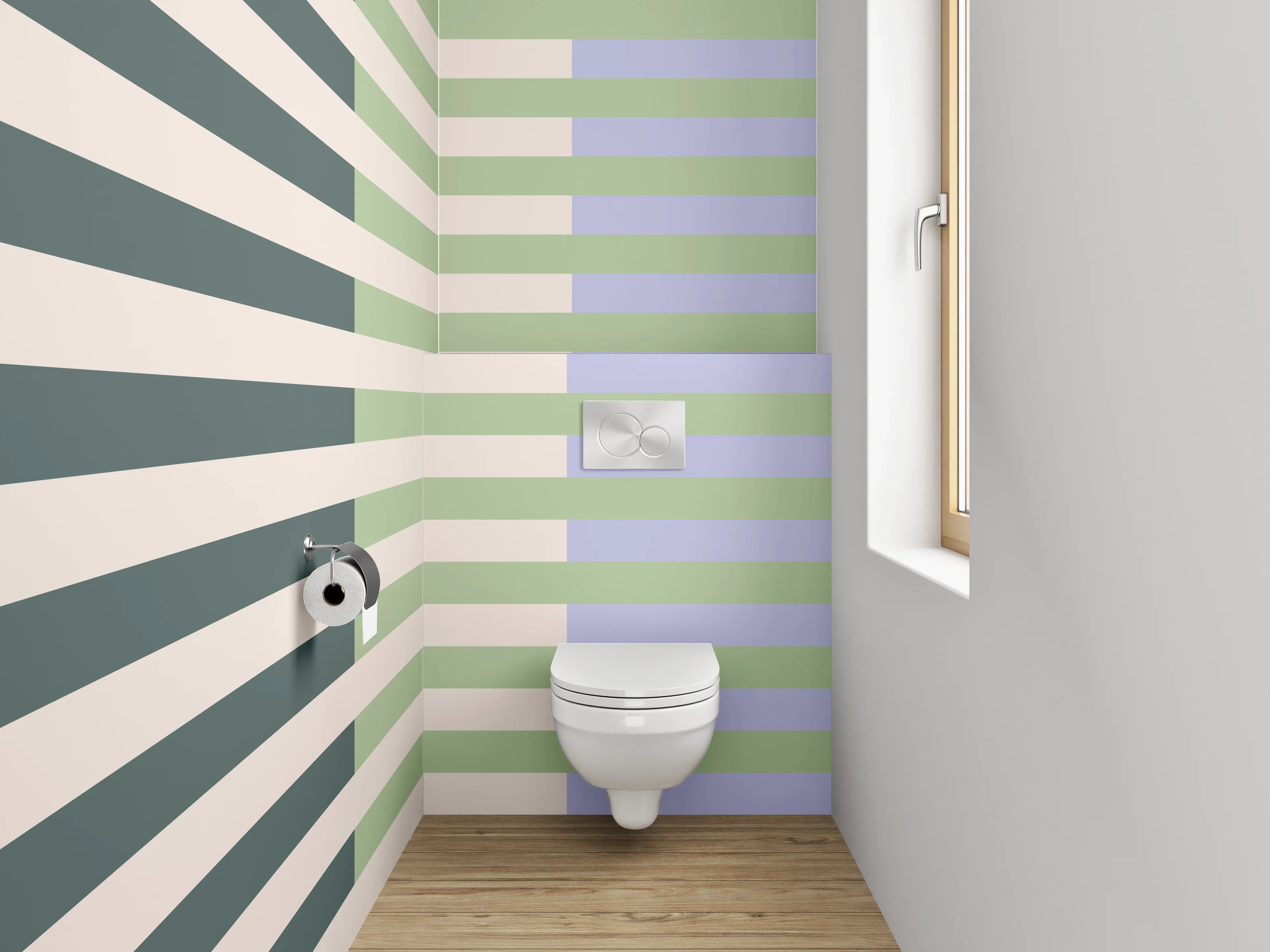 WC-Rückwand - Streifenmuster Pastell Minimalistisch
