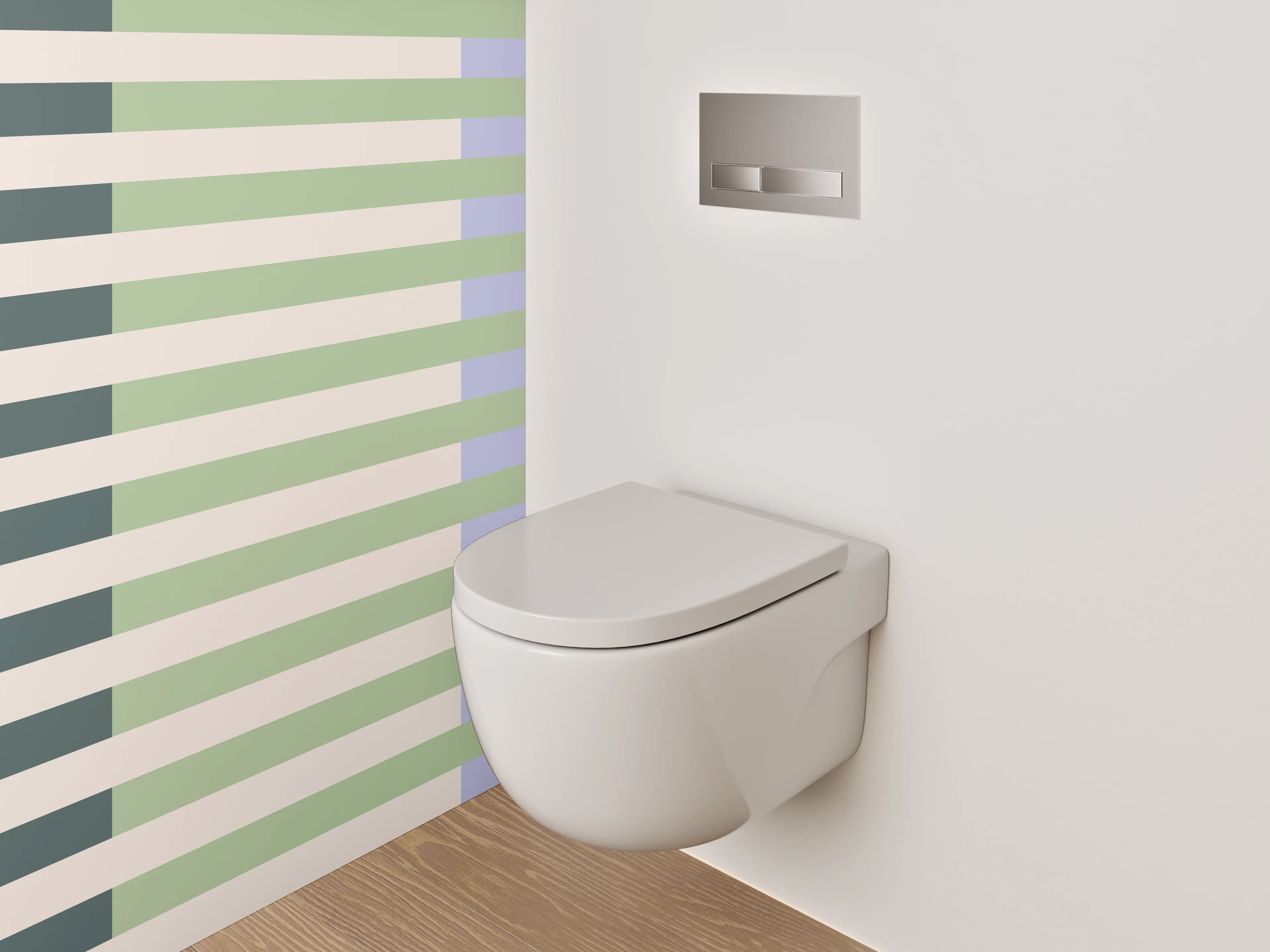 WC-Rückwand - Streifenmuster Pastell Minimalistisch