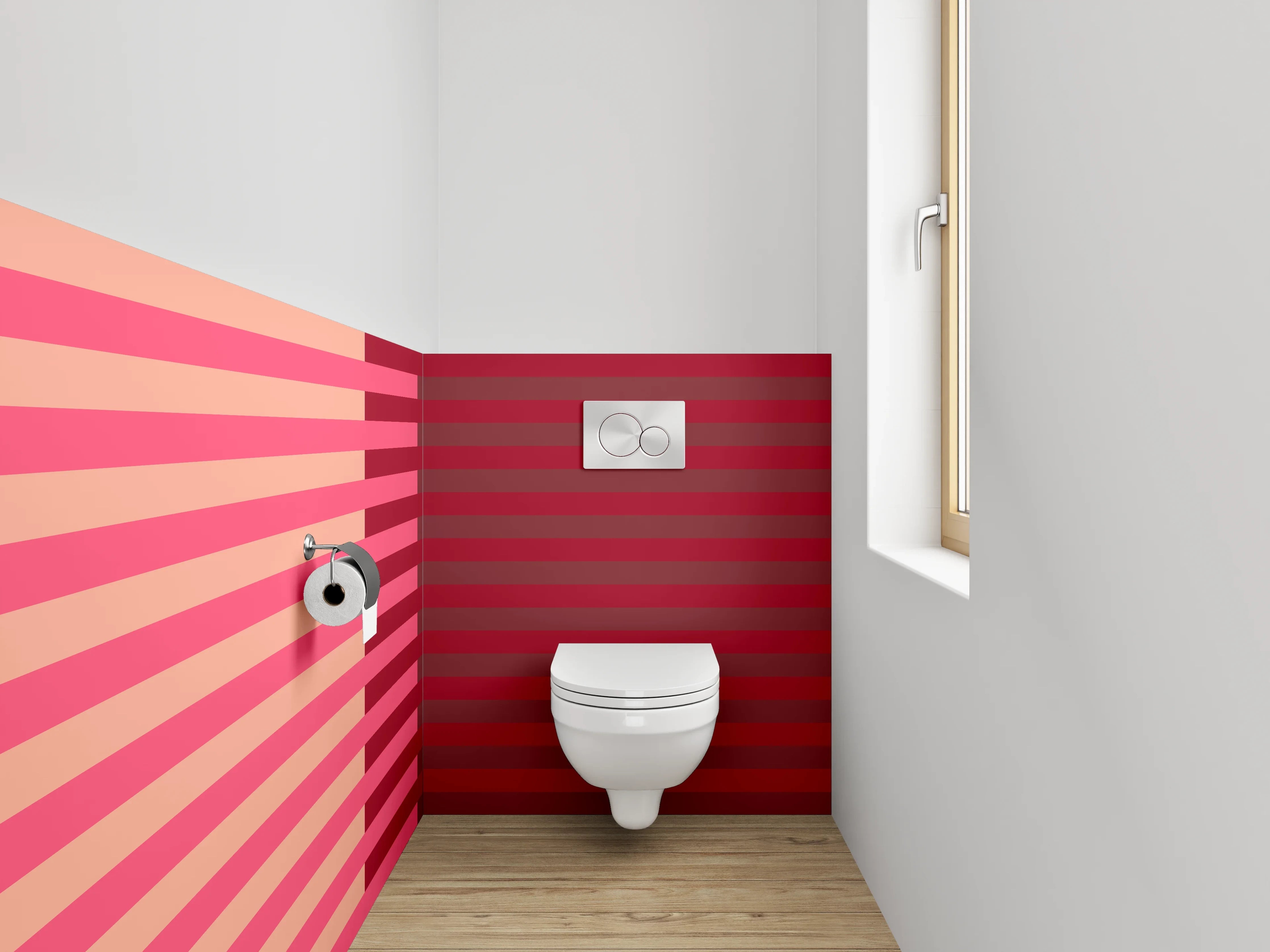 WC-Rückwand - Streifenmuster Rosa Rot Grafik