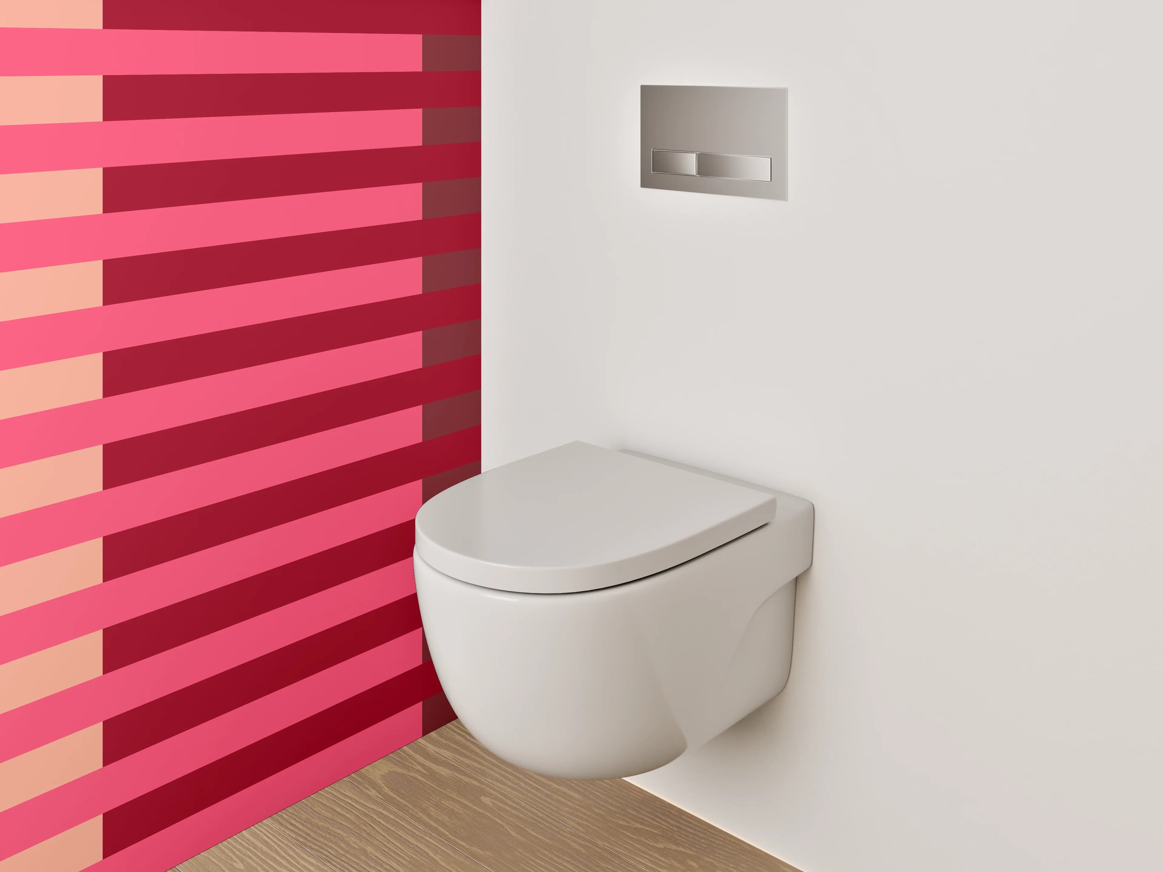 WC-Rückwand - Streifenmuster Rosa Rot Grafik
