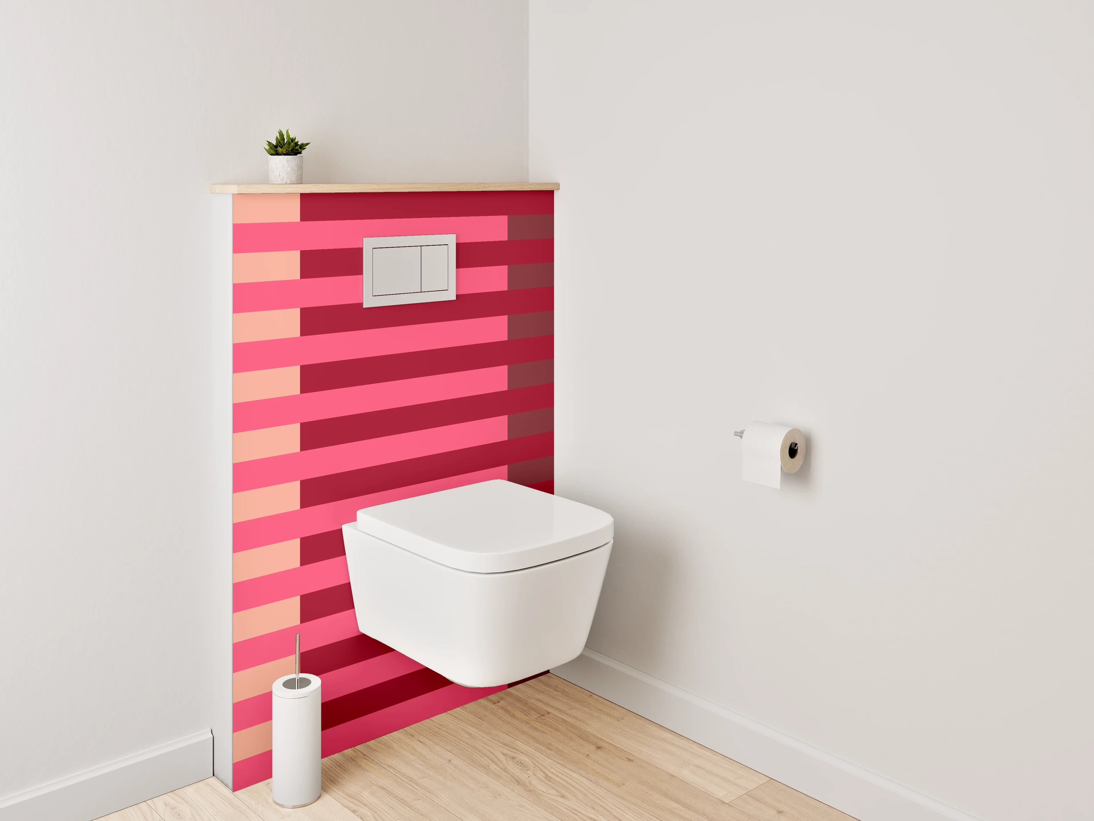 WC-Rückwand - Streifenmuster Rosa Rot Grafik