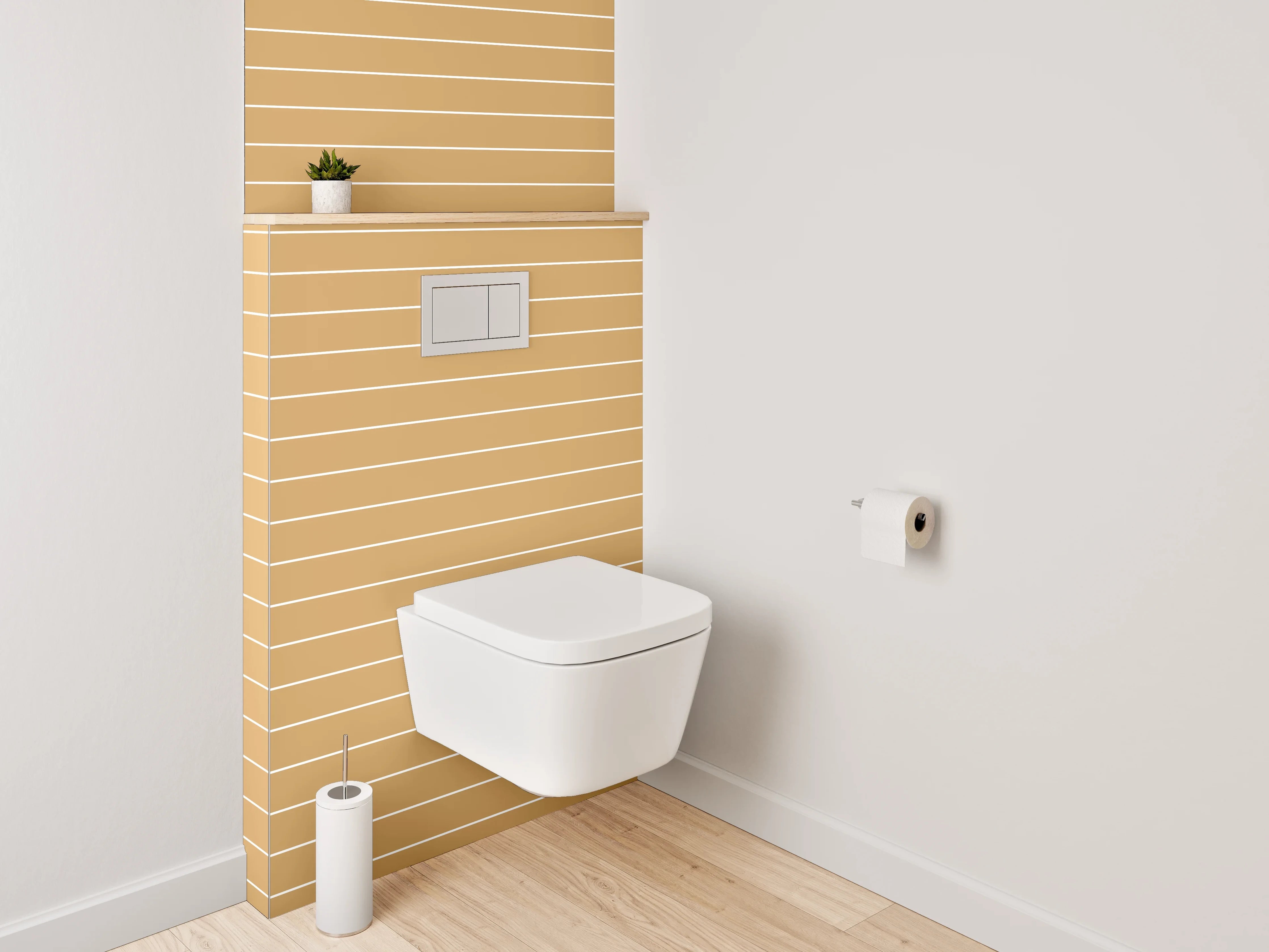WC-Rückwand - Streifenmuster in Beige- und Brauntönen