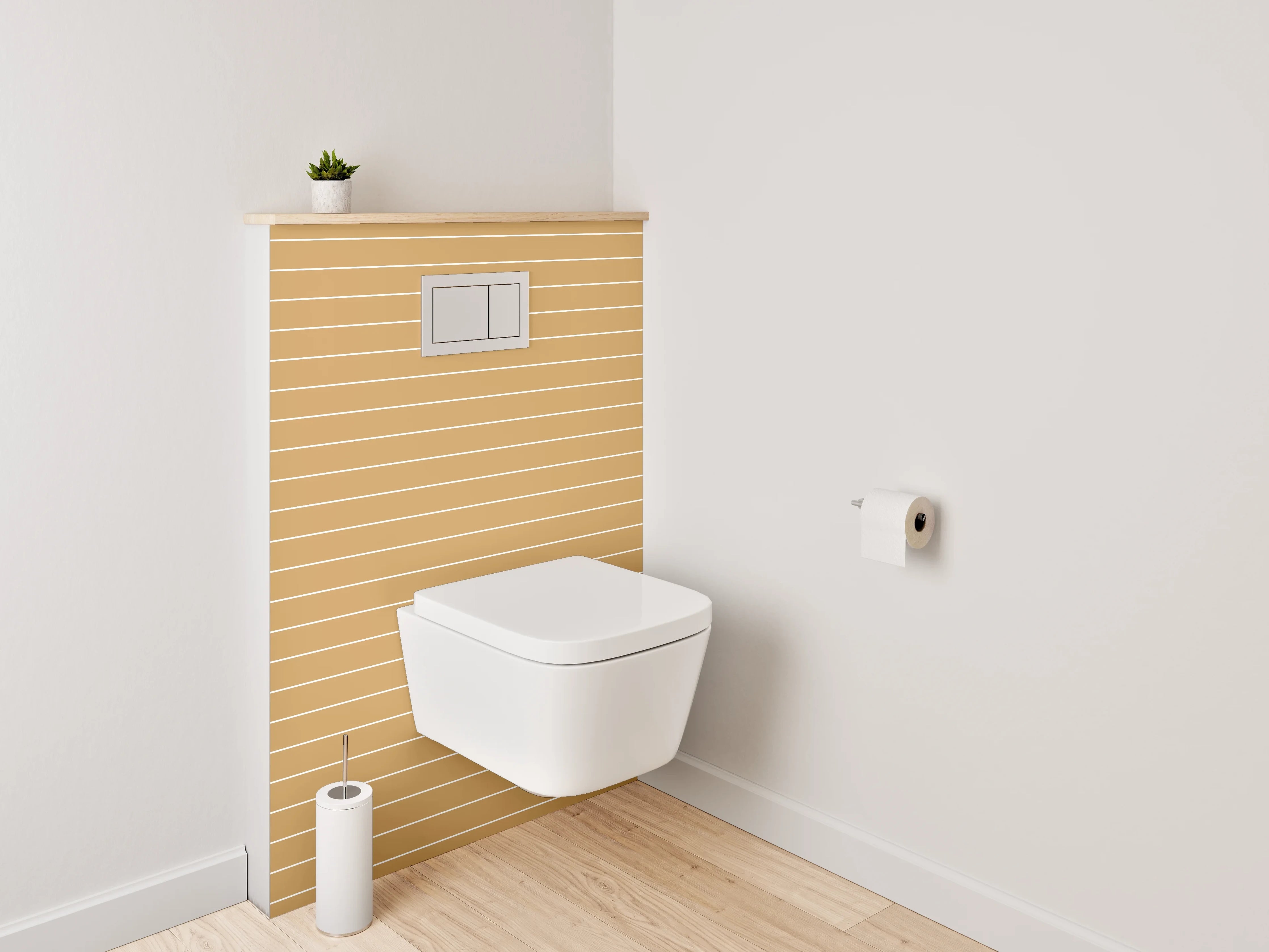 WC-Rückwand - Streifenmuster in Beige- und Brauntönen