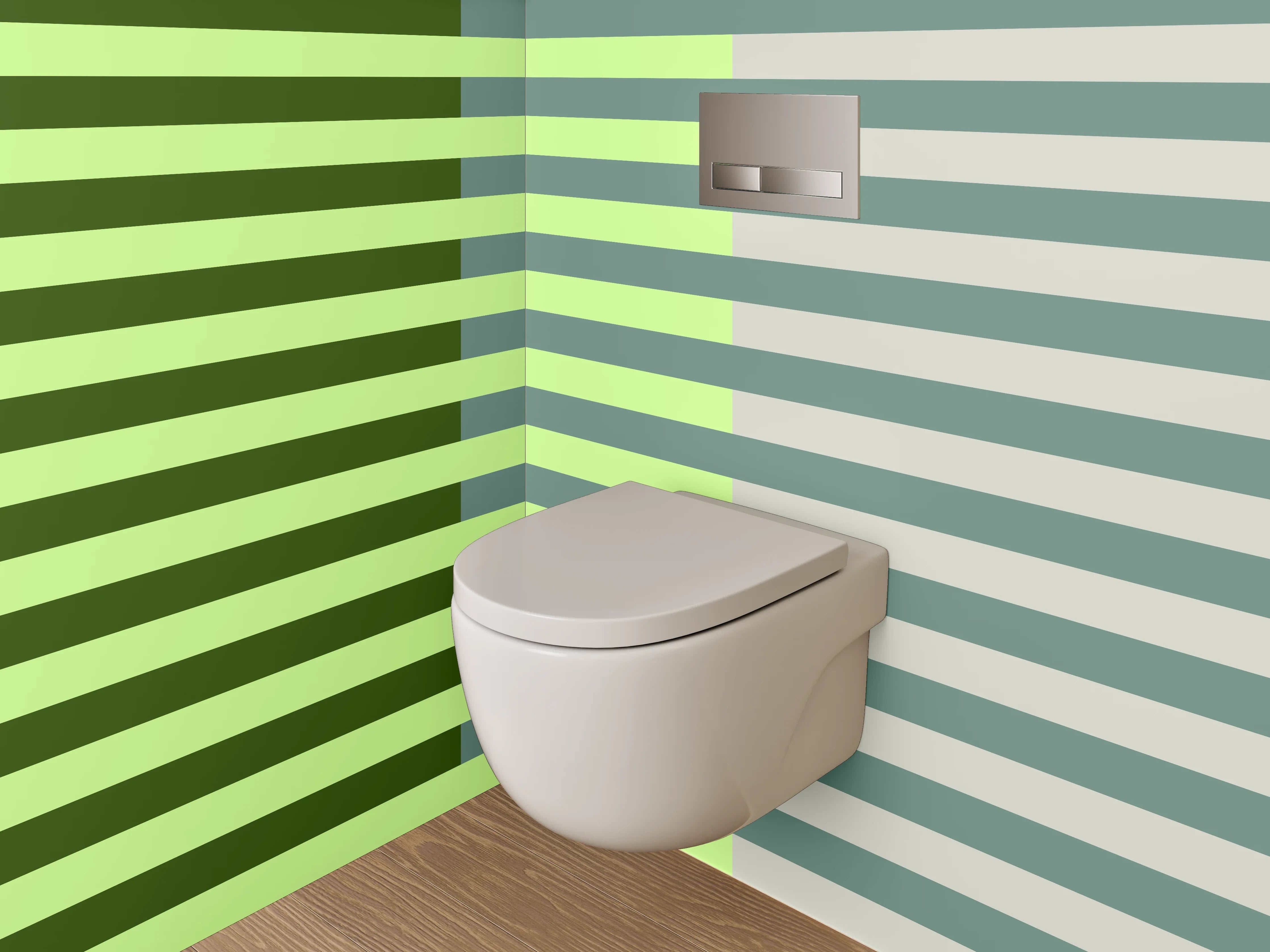 WC-Rückwand - Streifenmuster in Grüntönen modern