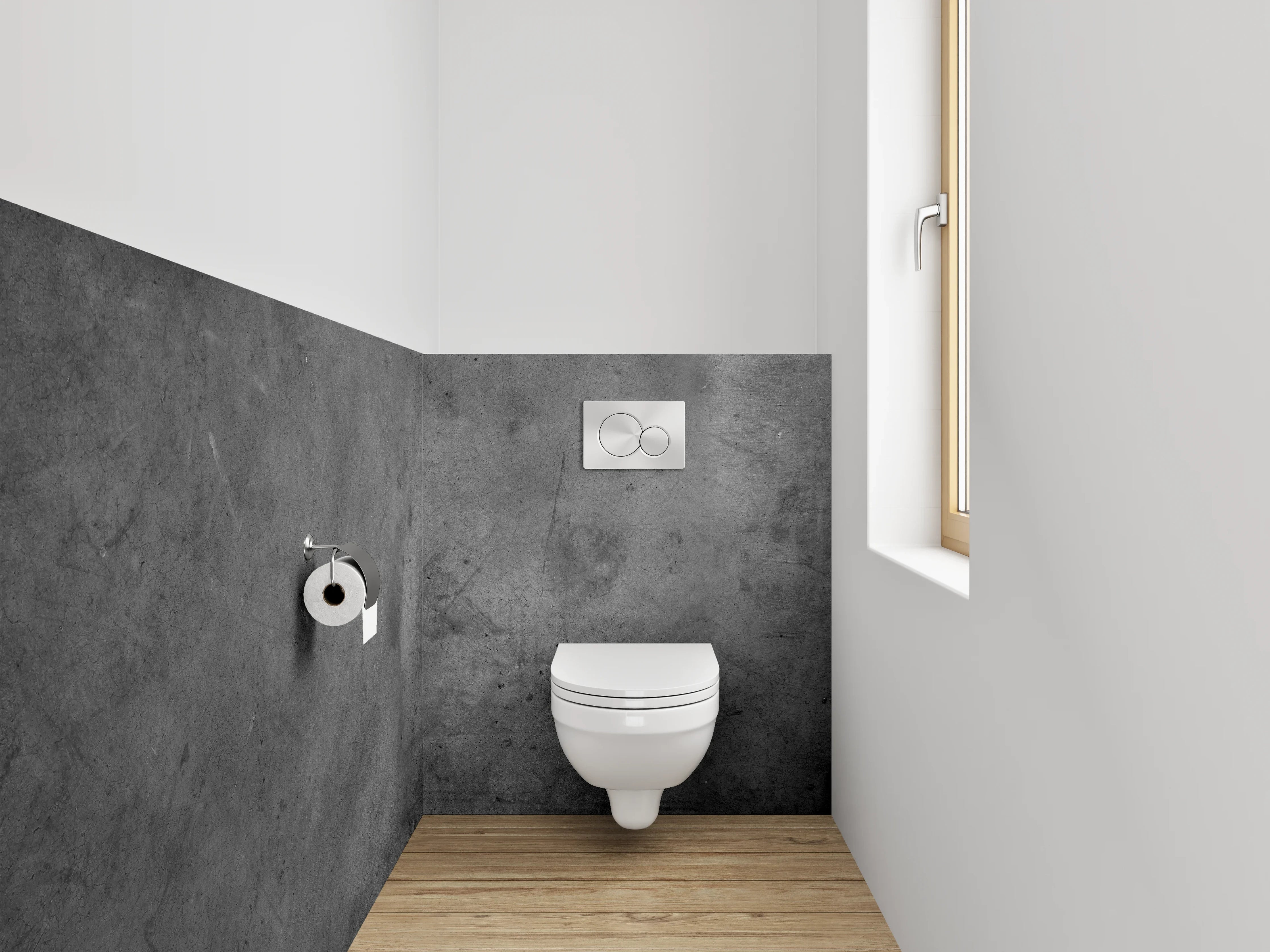 WC-Rückwand - Strukturierte Betonoptik in Grau