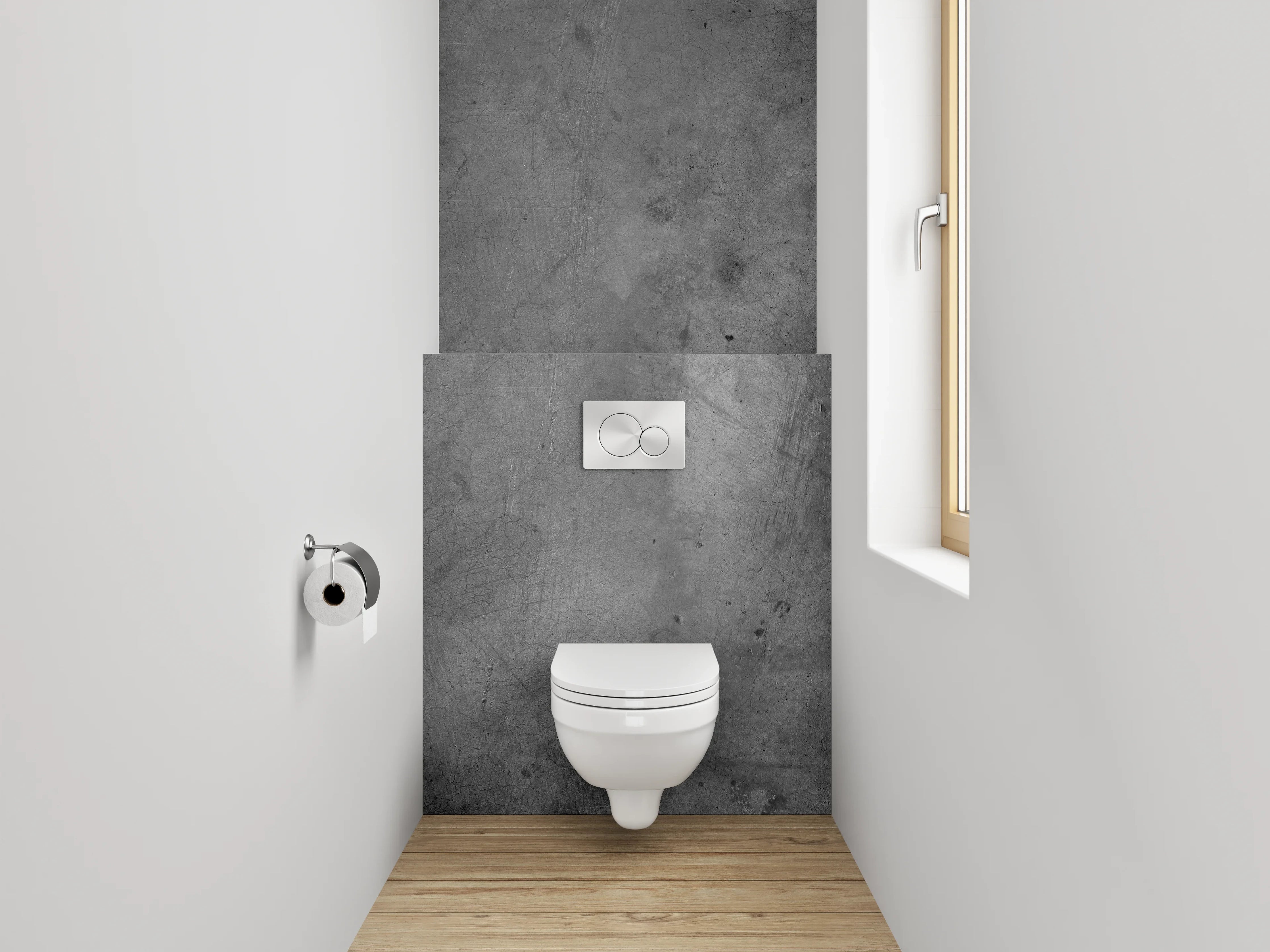 WC-Rückwand - Strukturierte Betonoptik in Grau