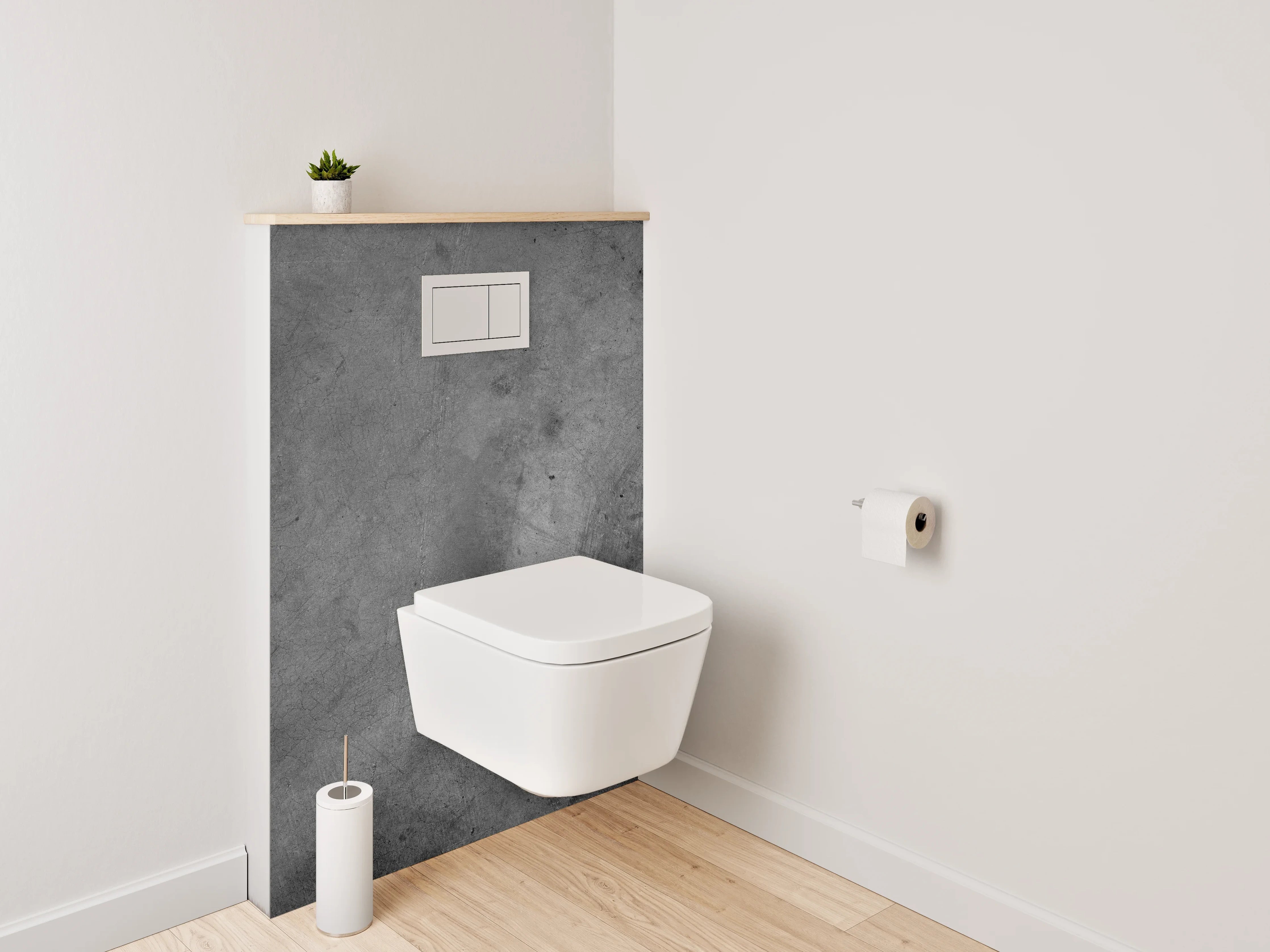 WC-Rückwand - Strukturierte Betonoptik in Grau