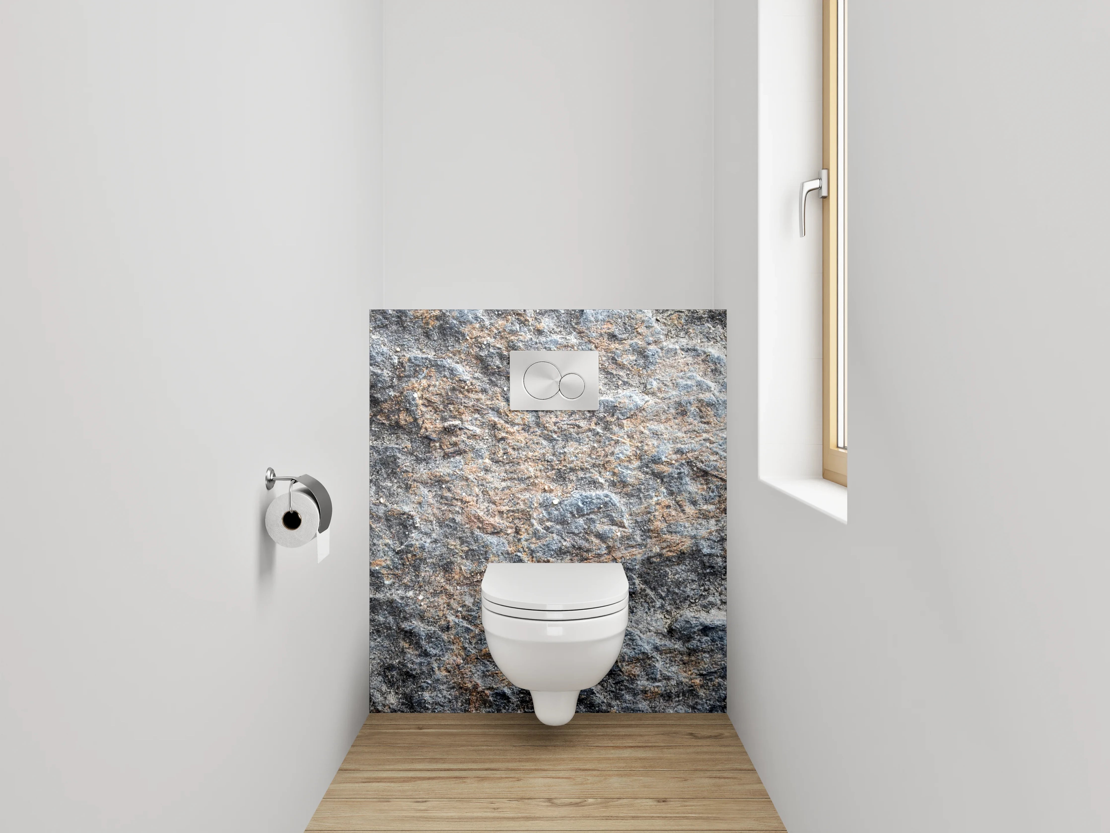 WC-Rückwand - Strukturierte Schieferstein-Oberfläche Grau-Braun