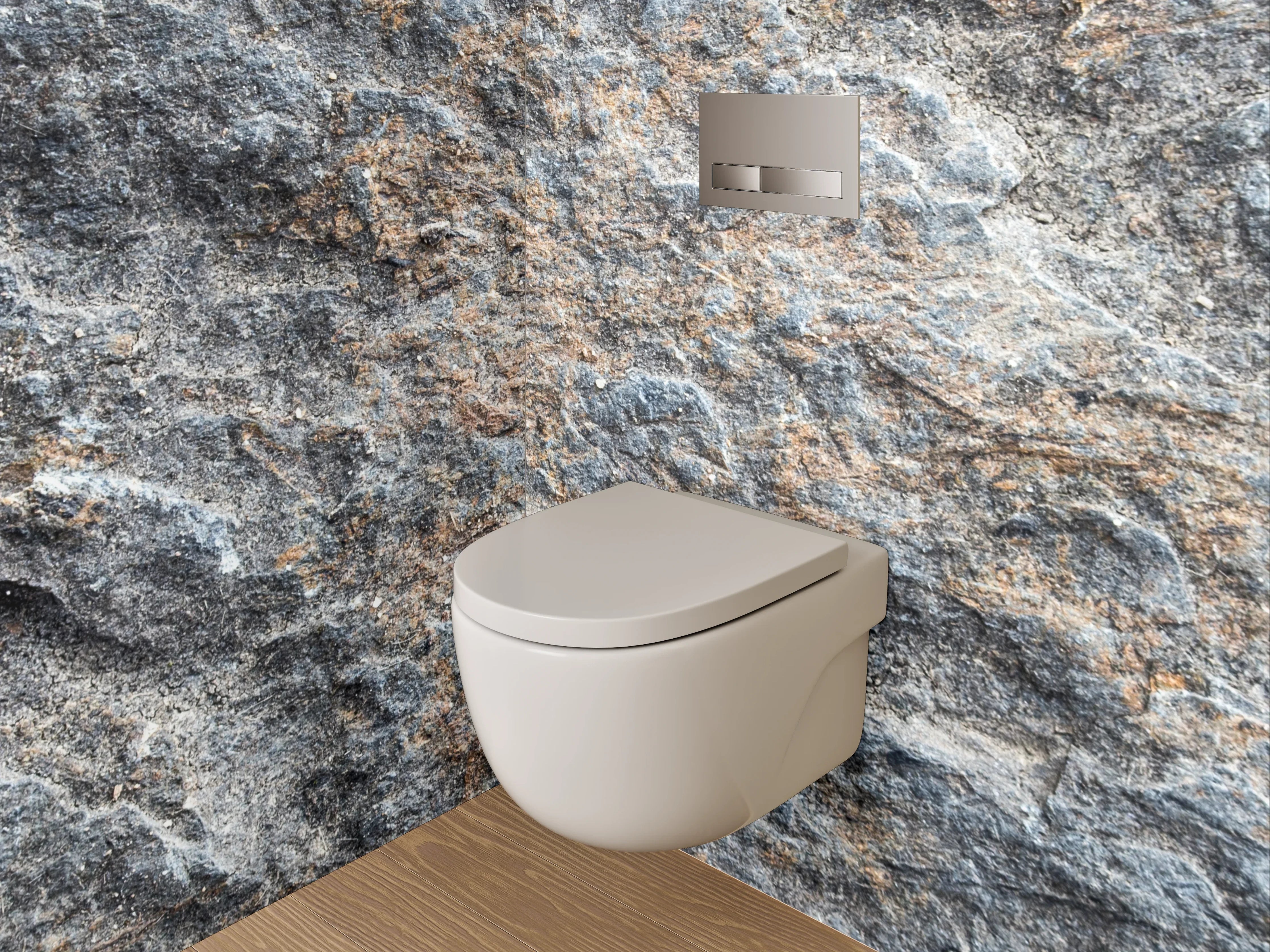 WC-Rückwand - Strukturierte Schieferstein-Oberfläche Grau-Braun