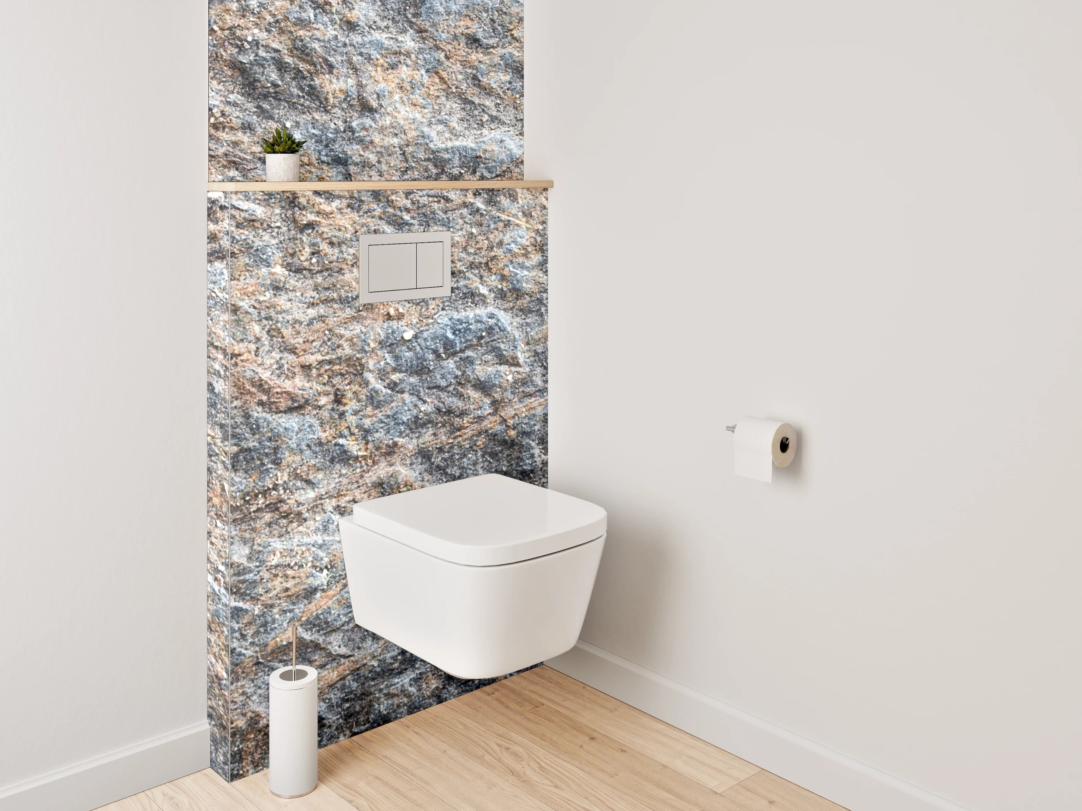 WC-Rückwand - Strukturierte Schieferstein-Oberfläche Grau-Braun