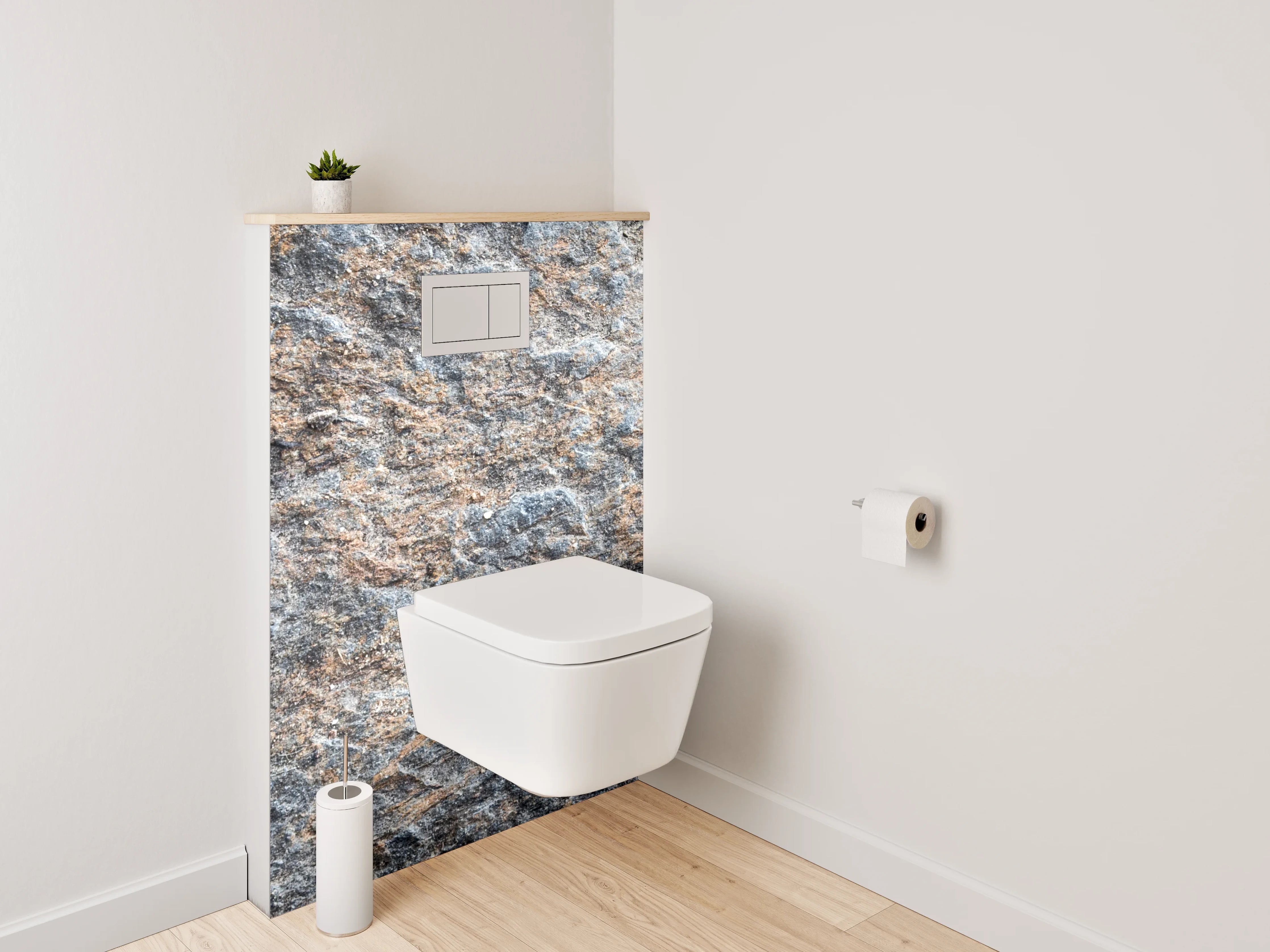 WC-Rückwand - Strukturierte Schieferstein-Oberfläche Grau-Braun