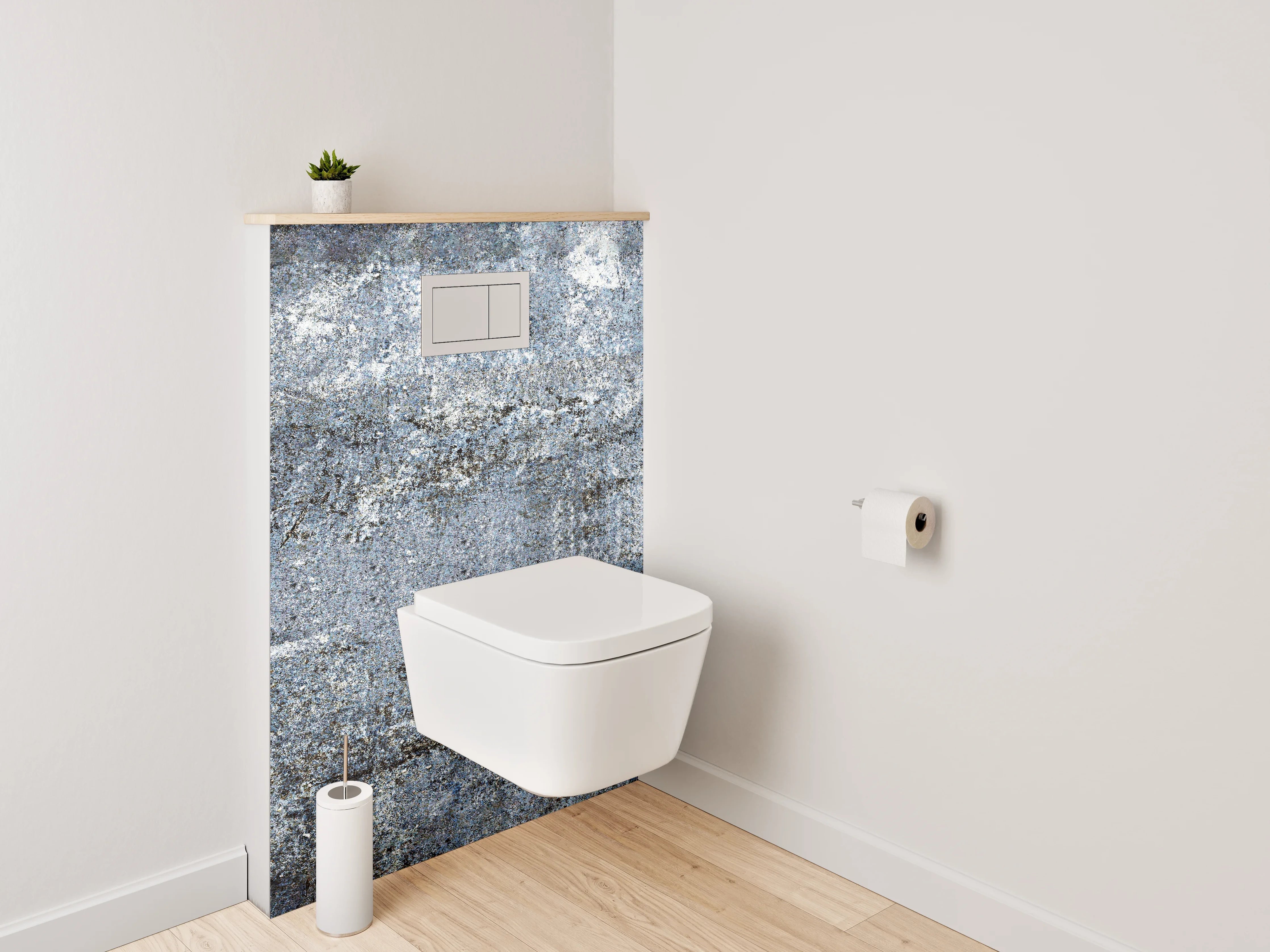 WC-Rückwand - Strukturierte Steinoptik Grau-Blau