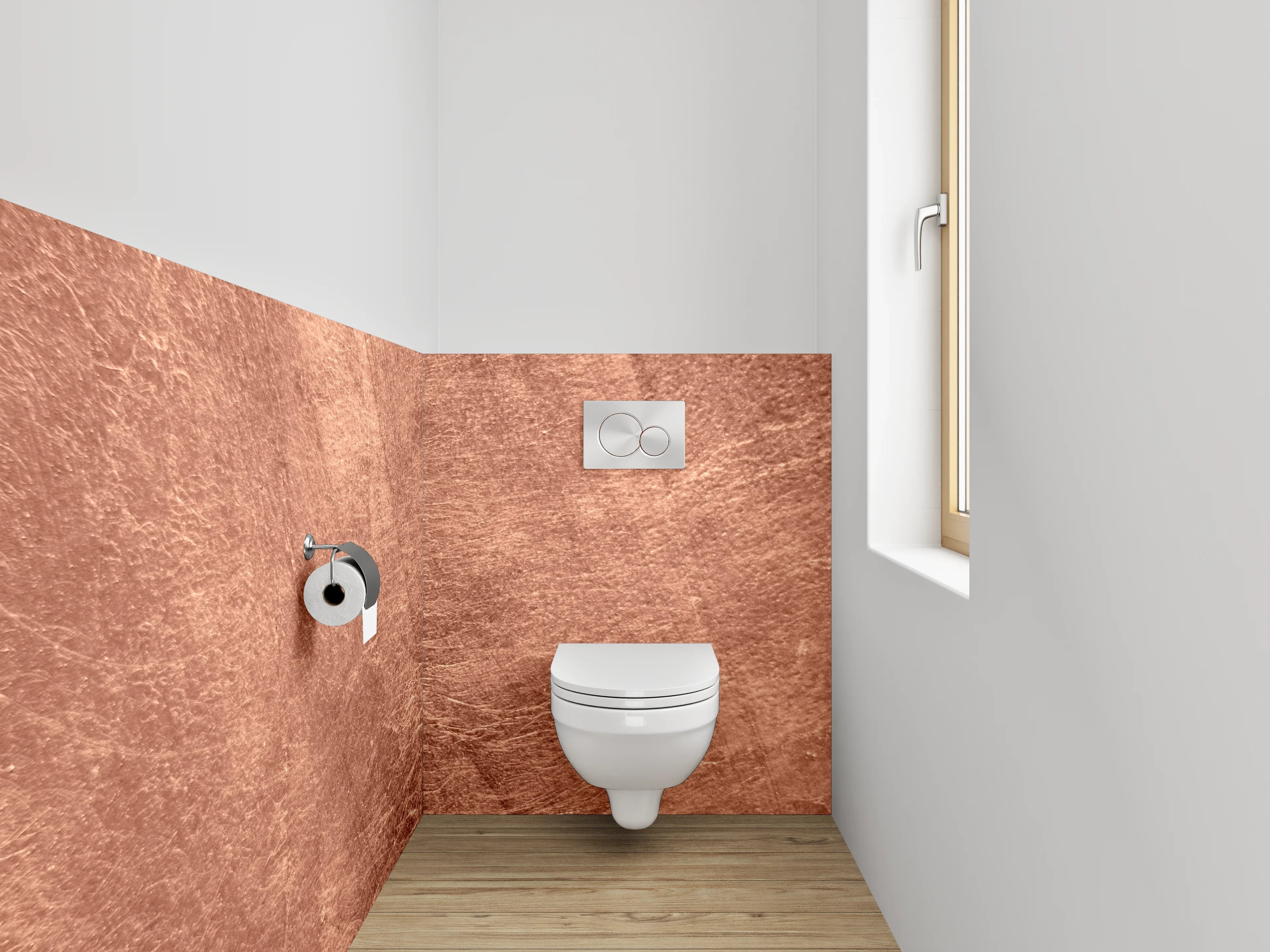 WC-Rückwand - Strukturierte Terrakotta-Wandoptik