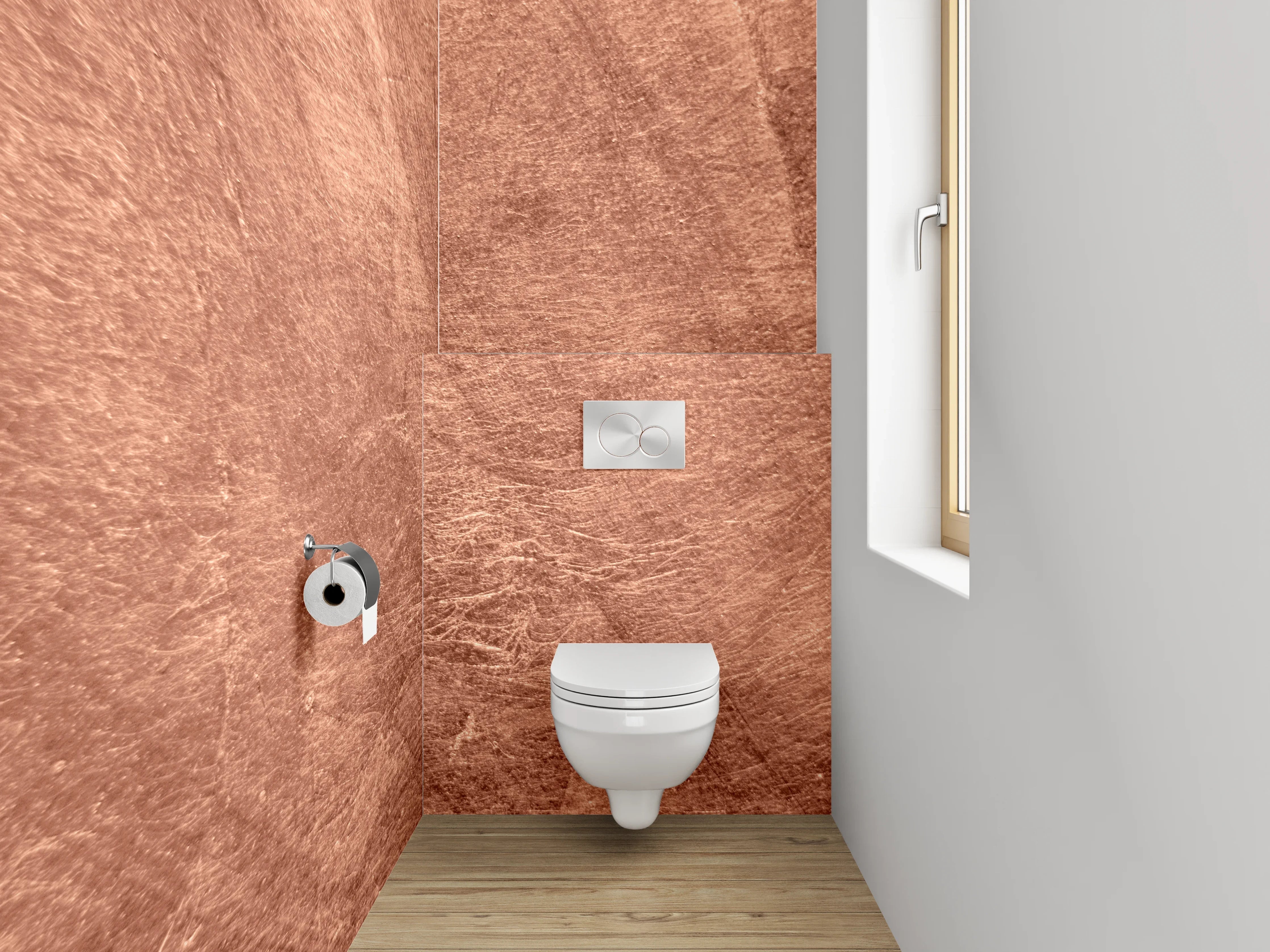 WC-Rückwand - Strukturierte Terrakotta-Wandoptik