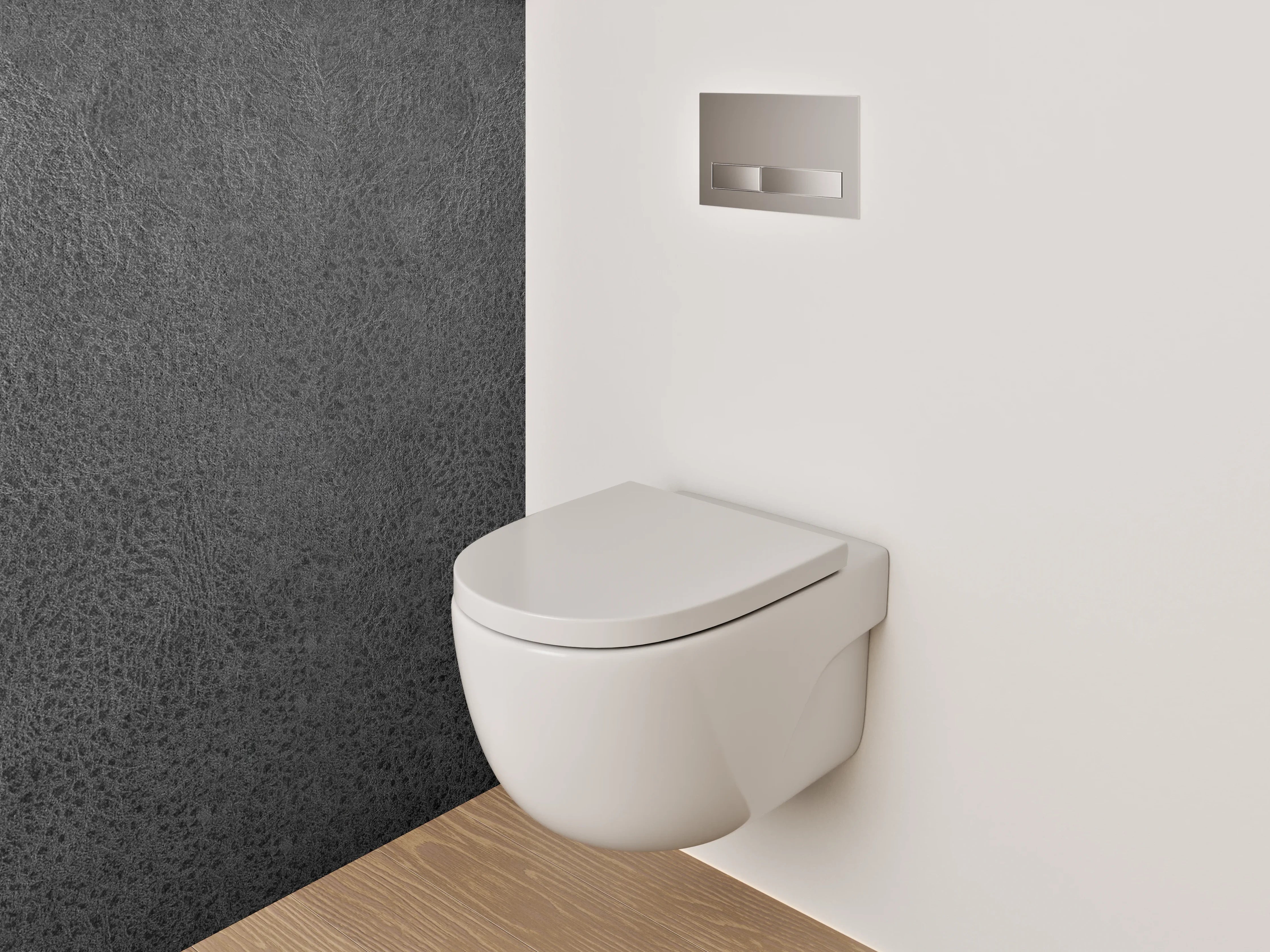 WC-Rückwand - Strukturierte schwarze Betonoptik