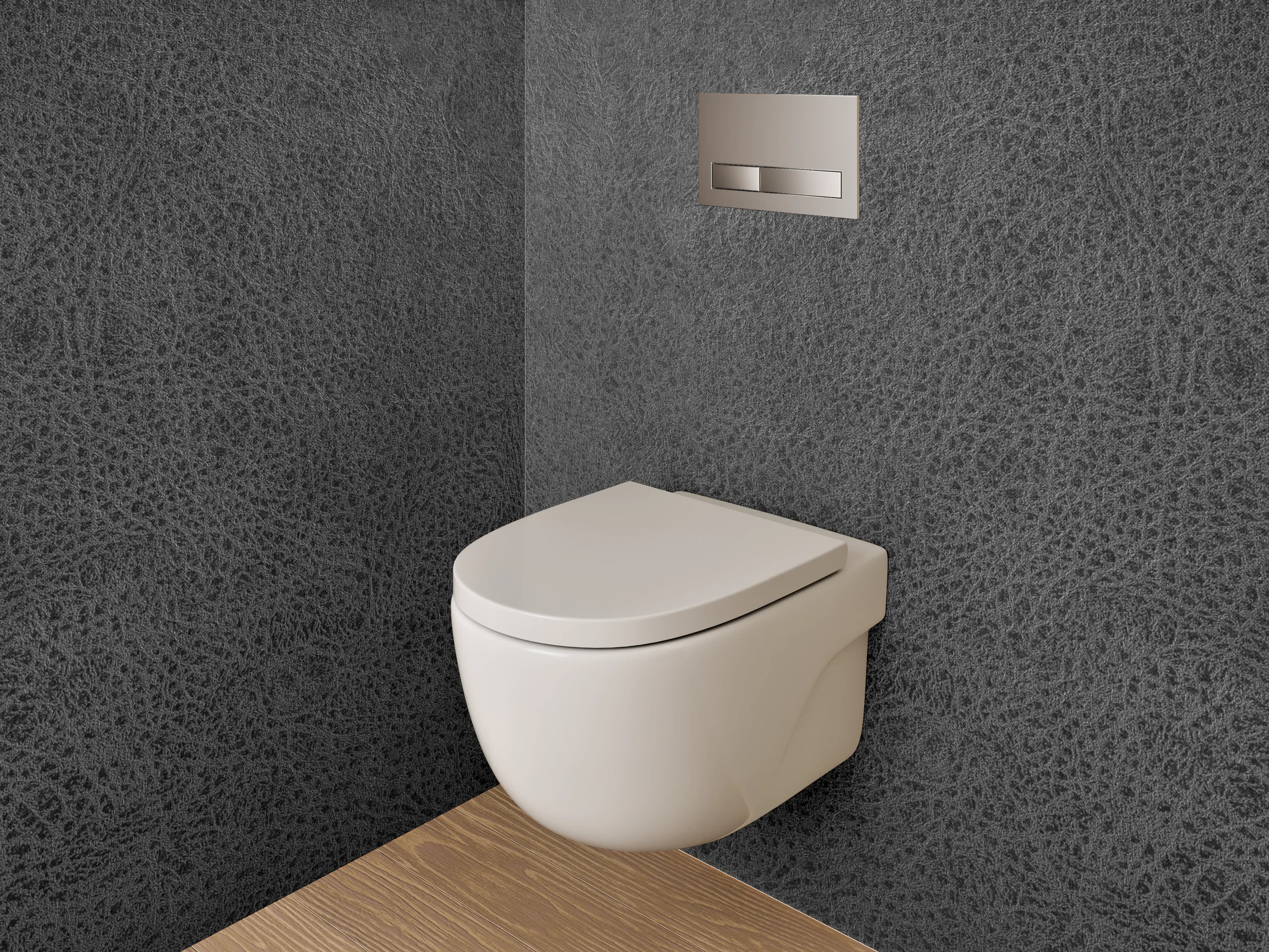 WC-Rückwand - Strukturierte schwarze Betonoptik