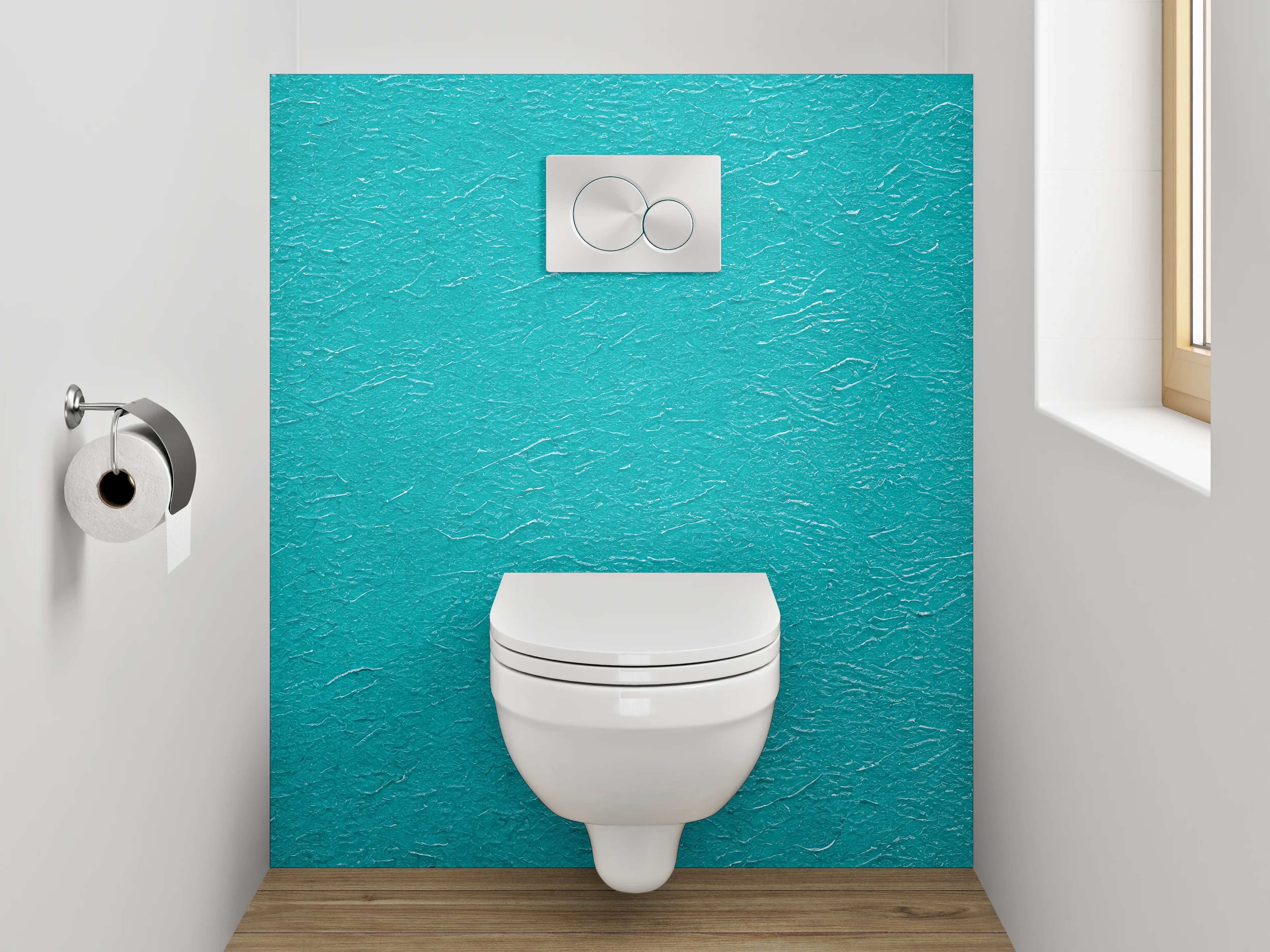 WC-Rückwand - Strukturierter Türkis-Background