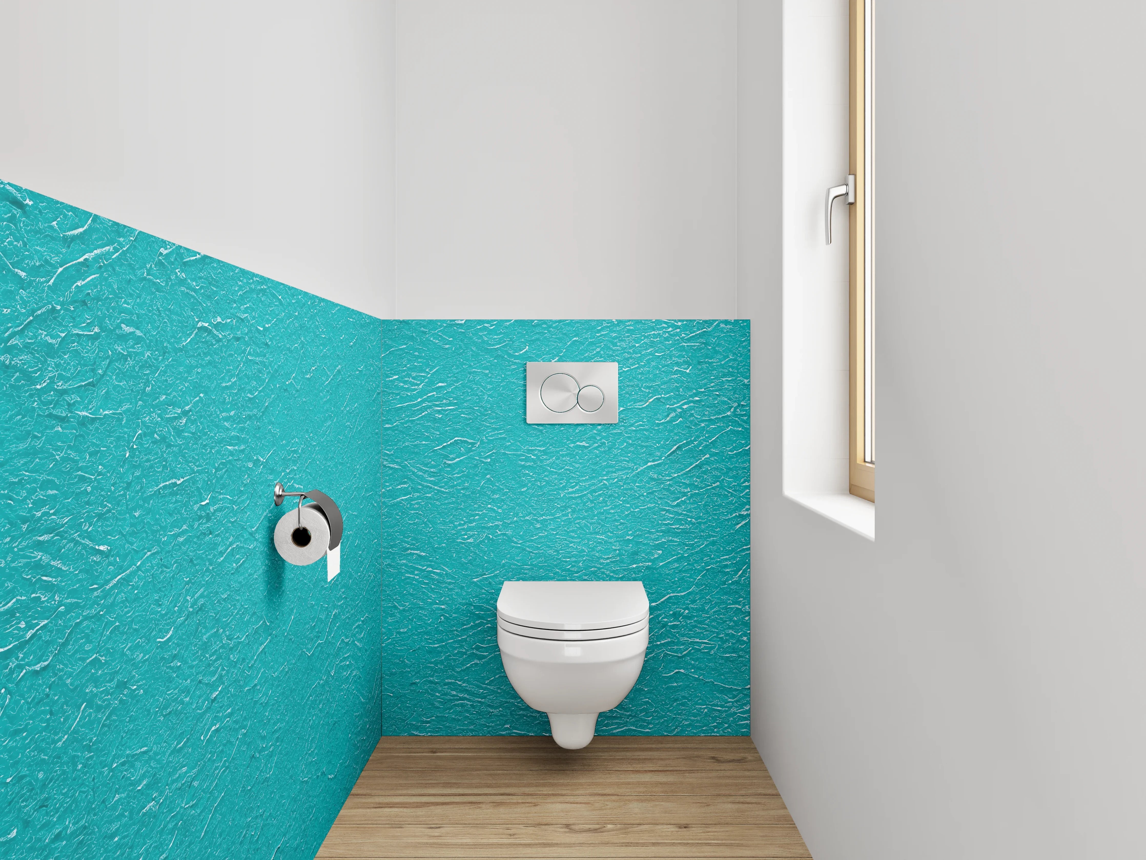 WC-Rückwand - Strukturierter Türkis-Background