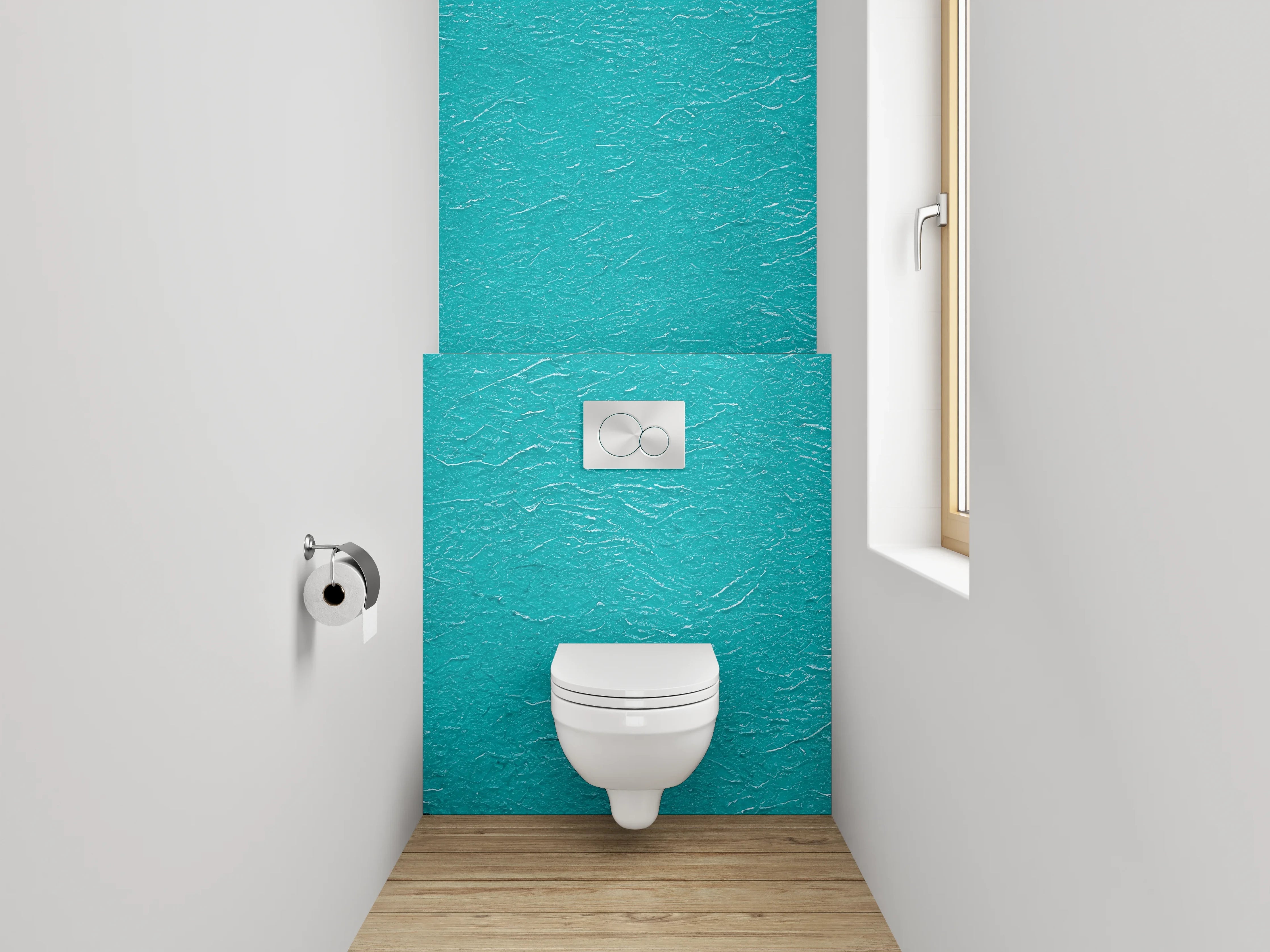 WC-Rückwand - Strukturierter Türkis-Background