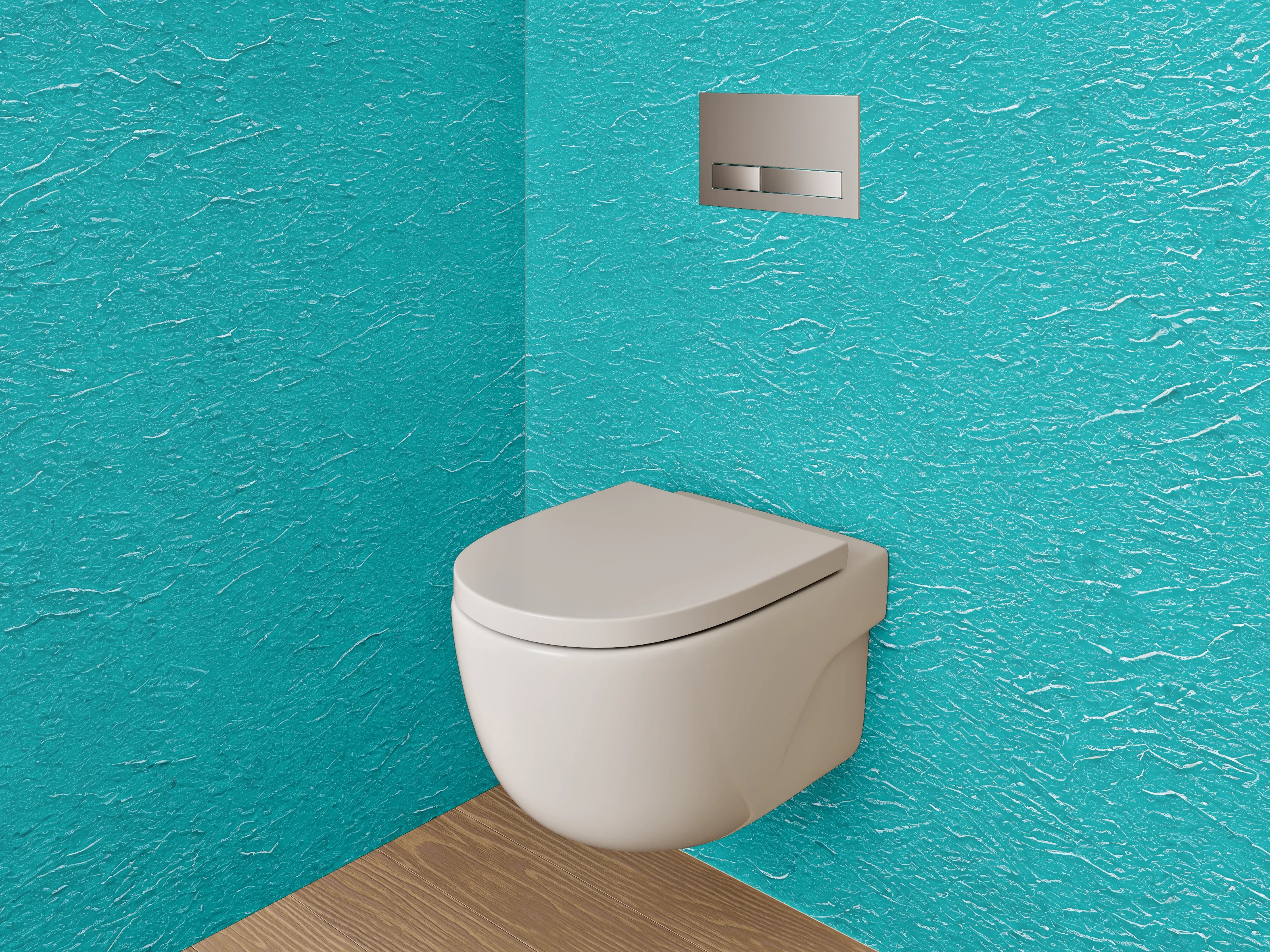 WC-Rückwand - Strukturierter Türkis-Background