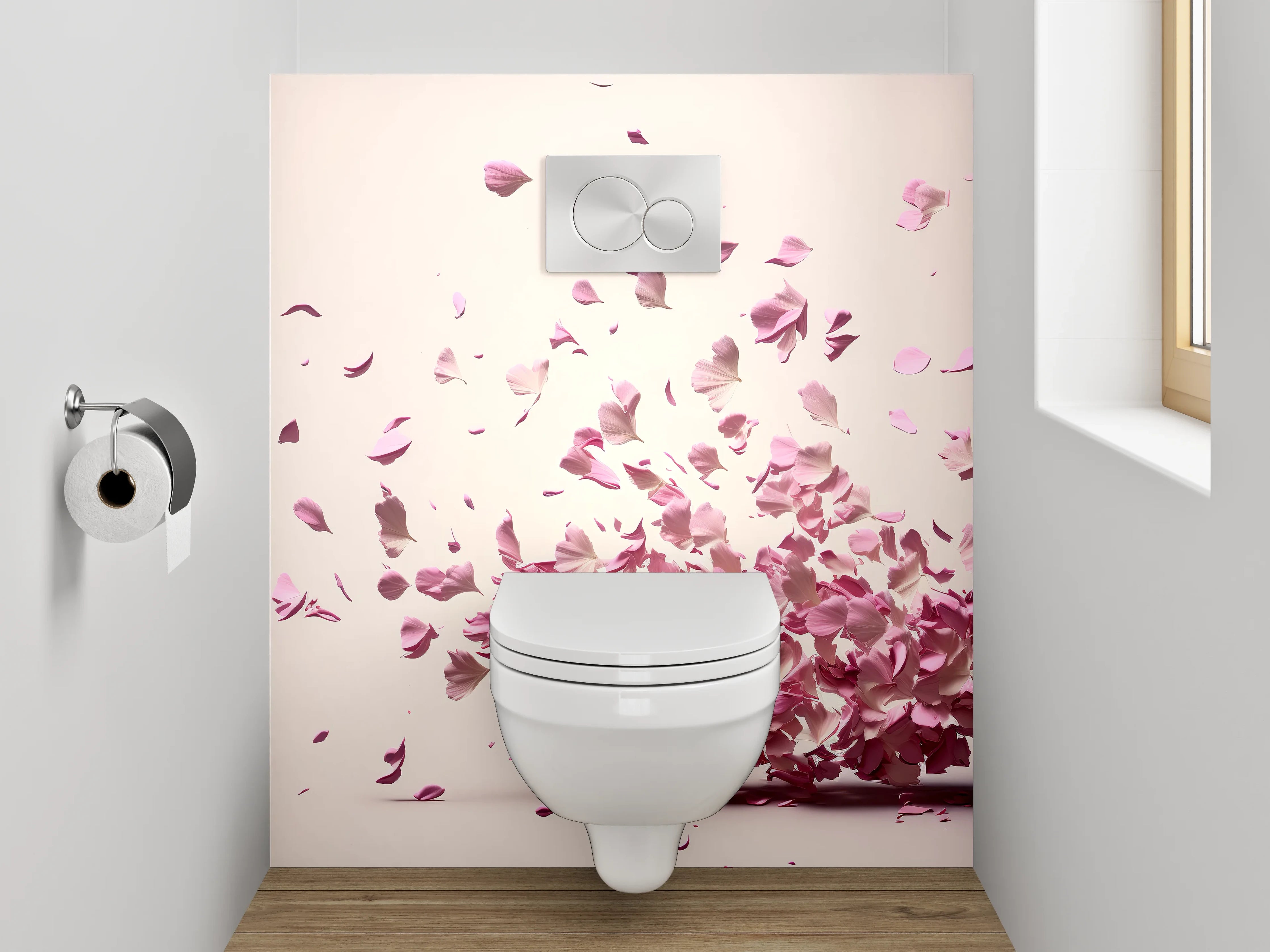 WC-Rückwand - Tanz der Kirschblüten Blätter