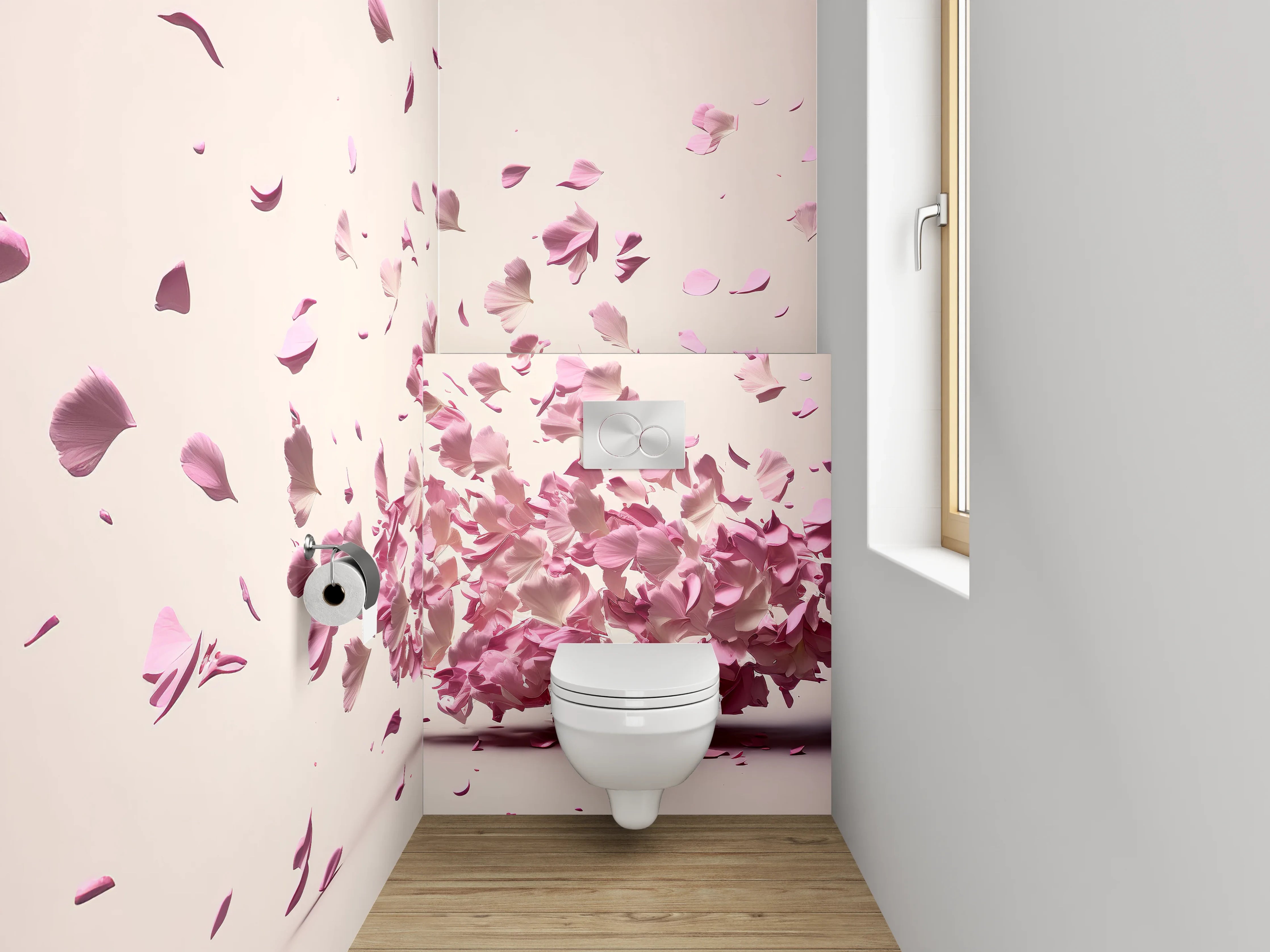 WC-Rückwand - Tanz der Kirschblüten Blätter