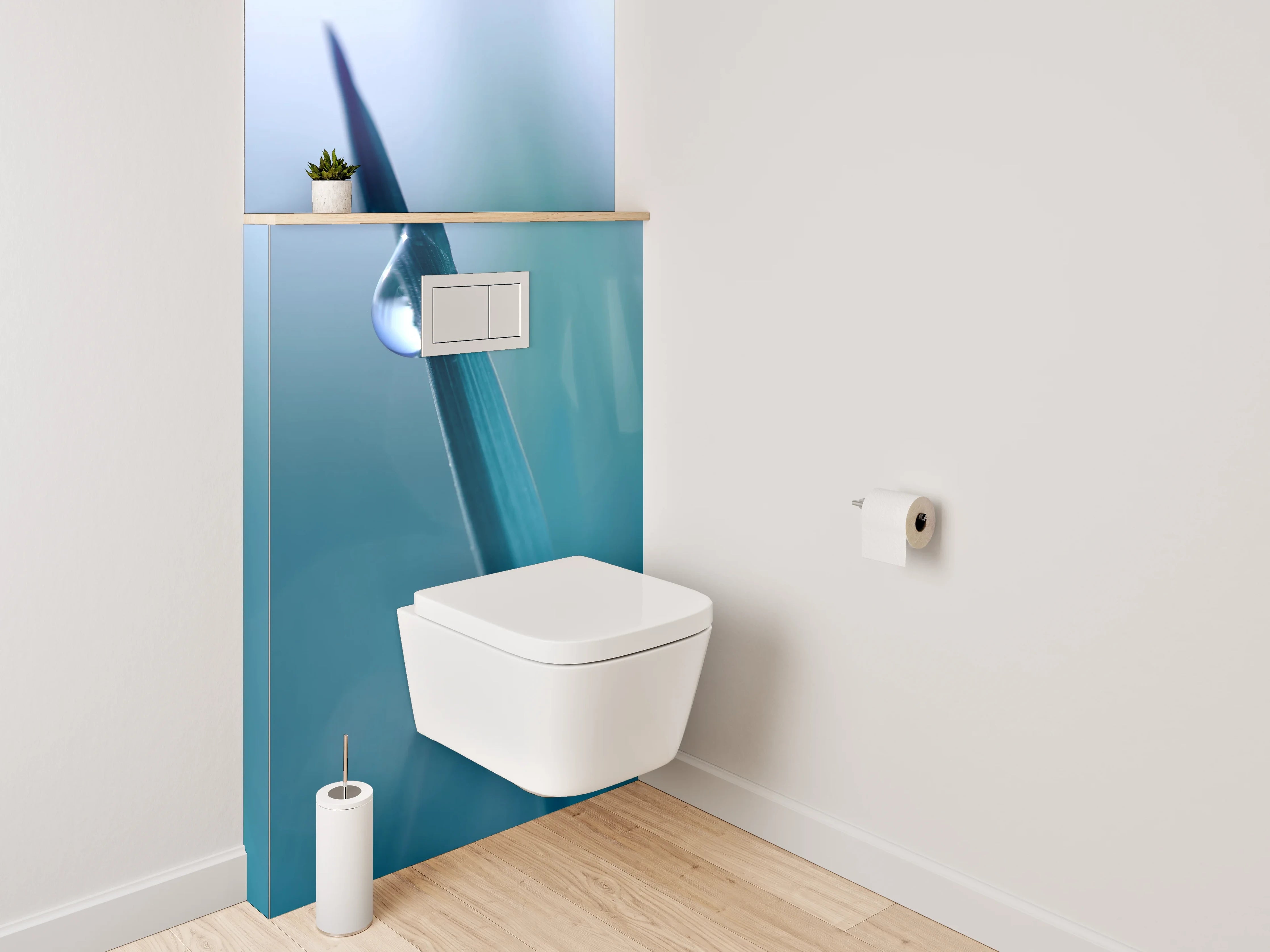 WC-Rückwand - Taufrisches Grashalm-Motiv mit Tautropfen