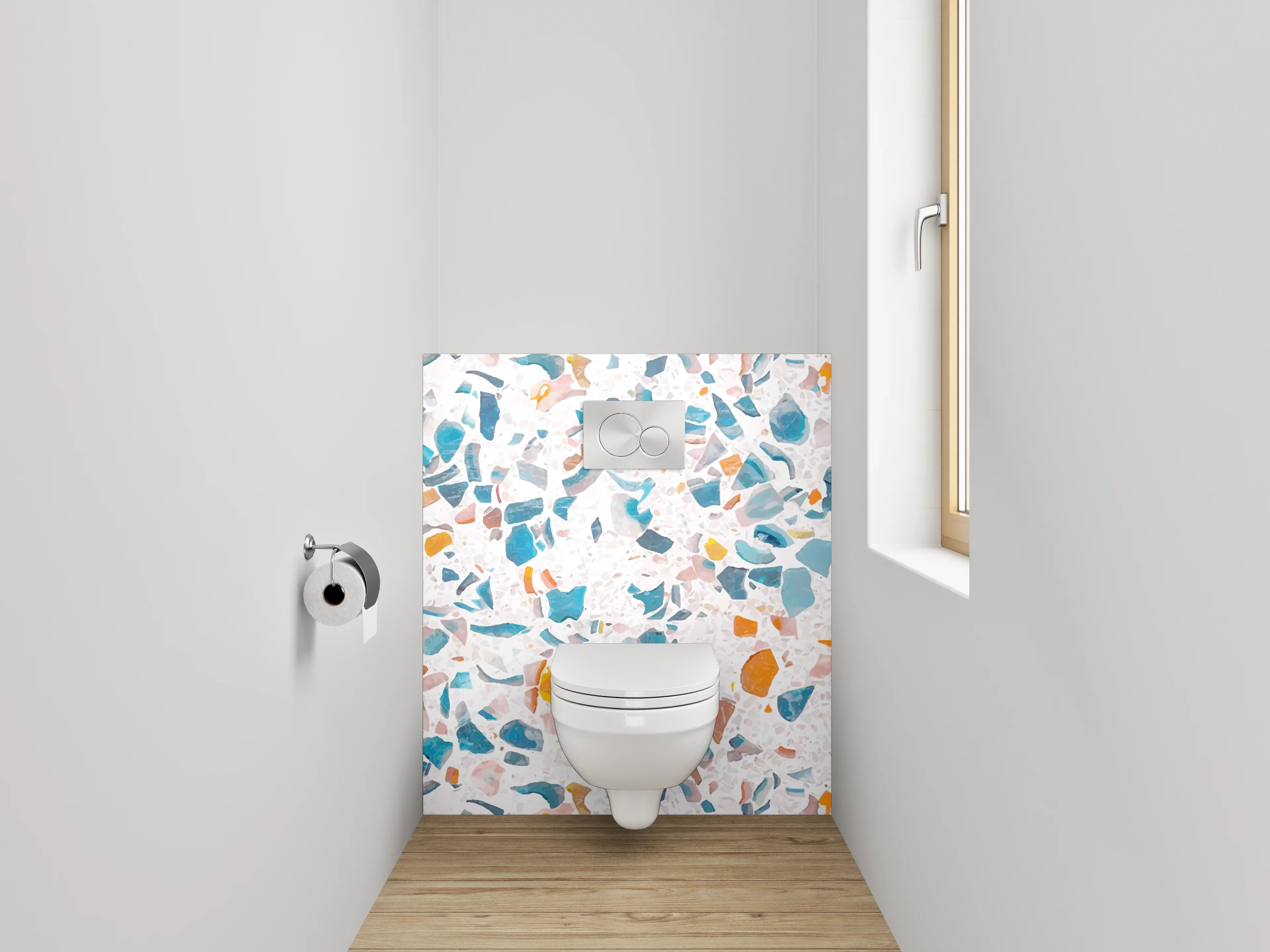 WC-Rückwand - Terrazzo Muster bunt modern