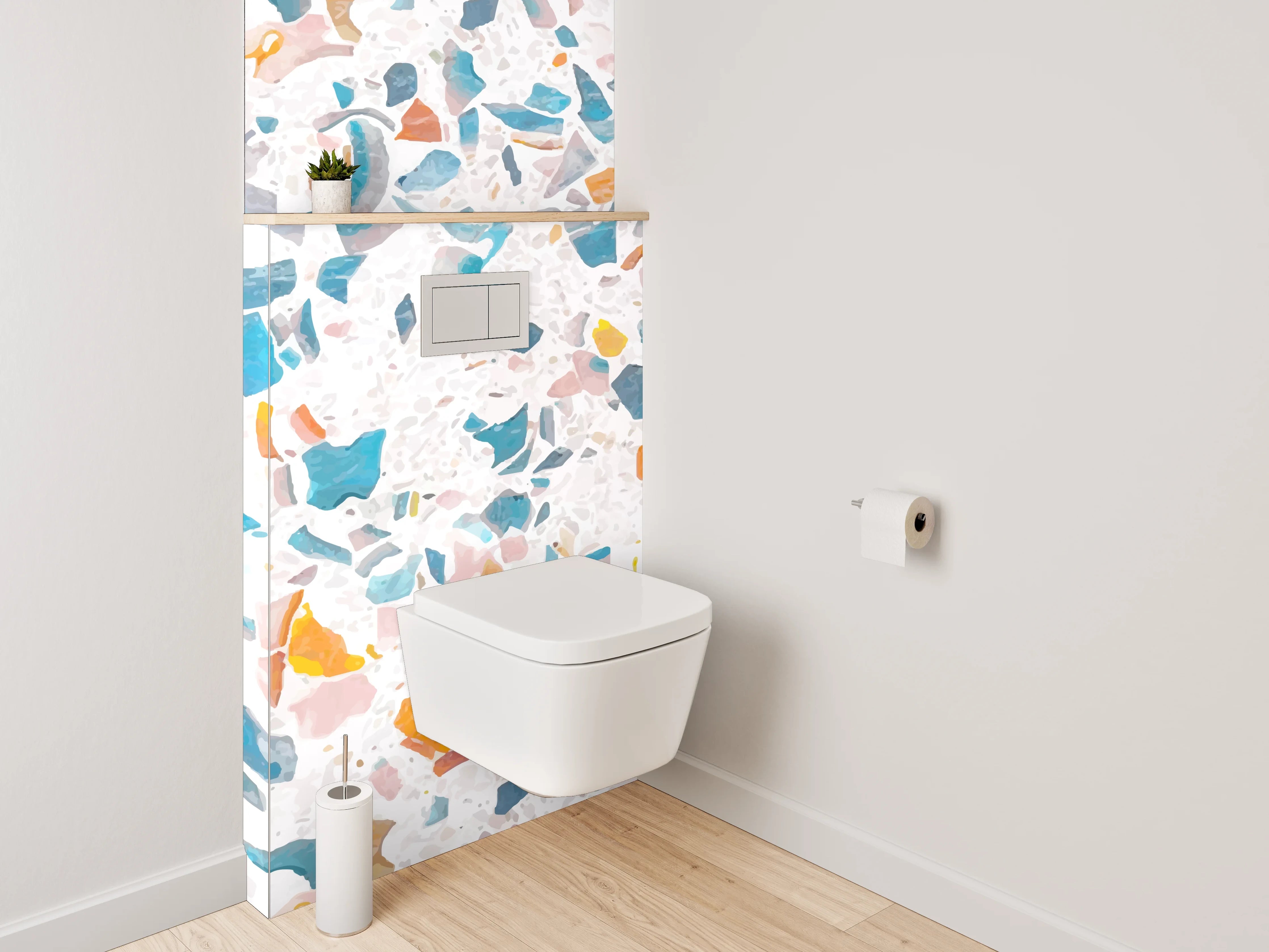 WC-Rückwand - Terrazzo Muster bunt modern