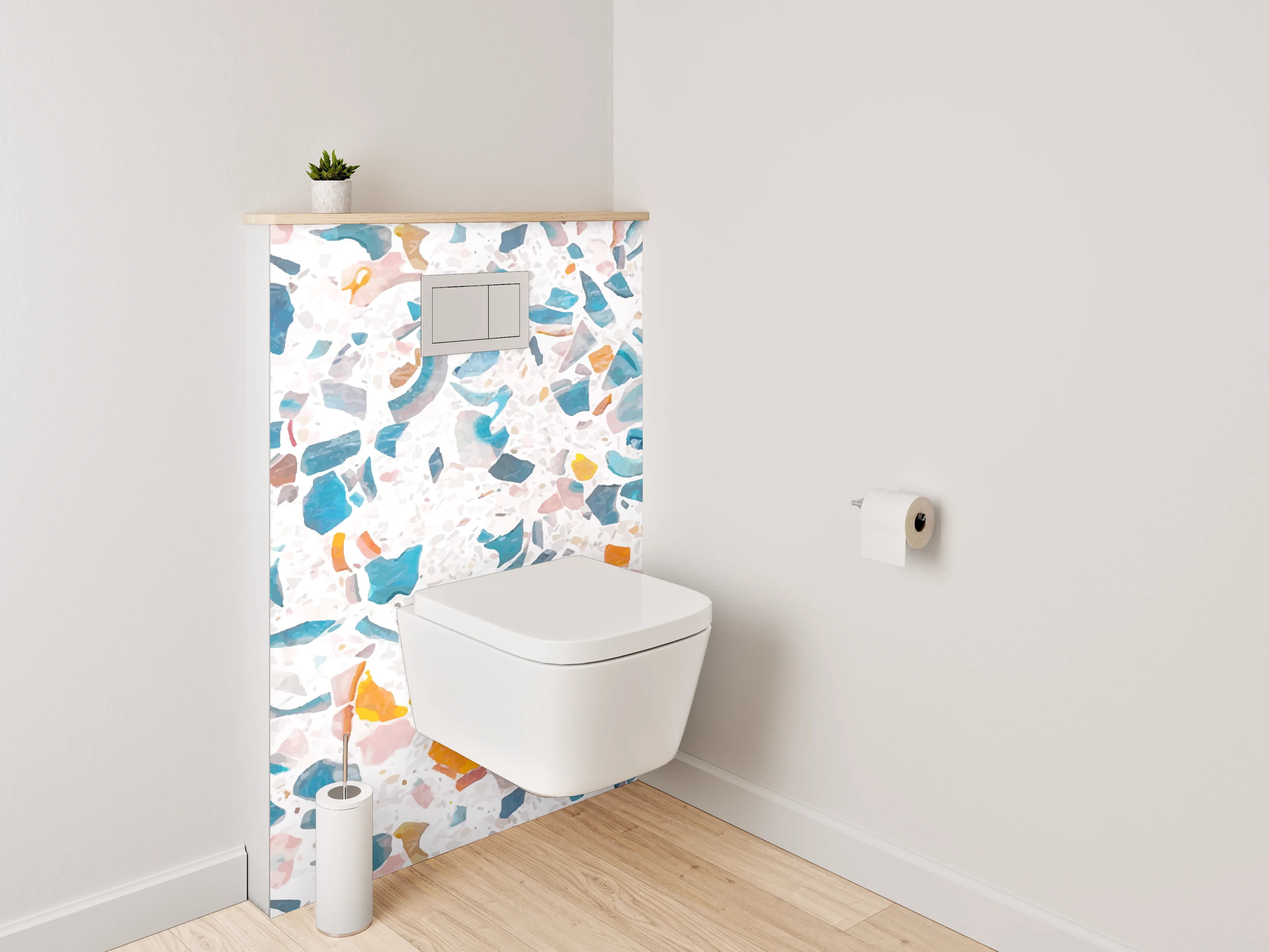 WC-Rückwand - Terrazzo Muster bunt modern