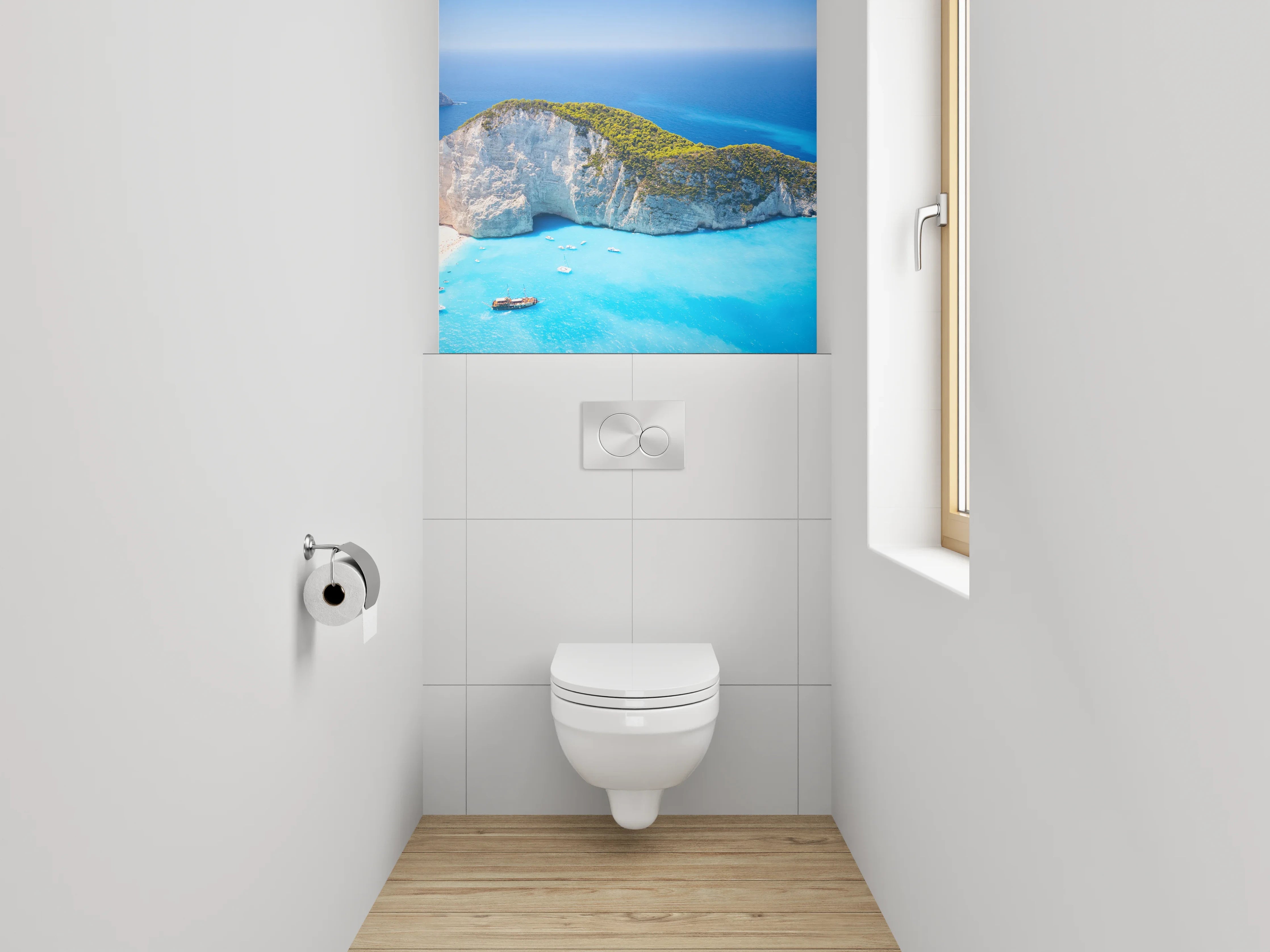 WC-Rückwand - Traumhafte Bucht am türkisblauen Meer
