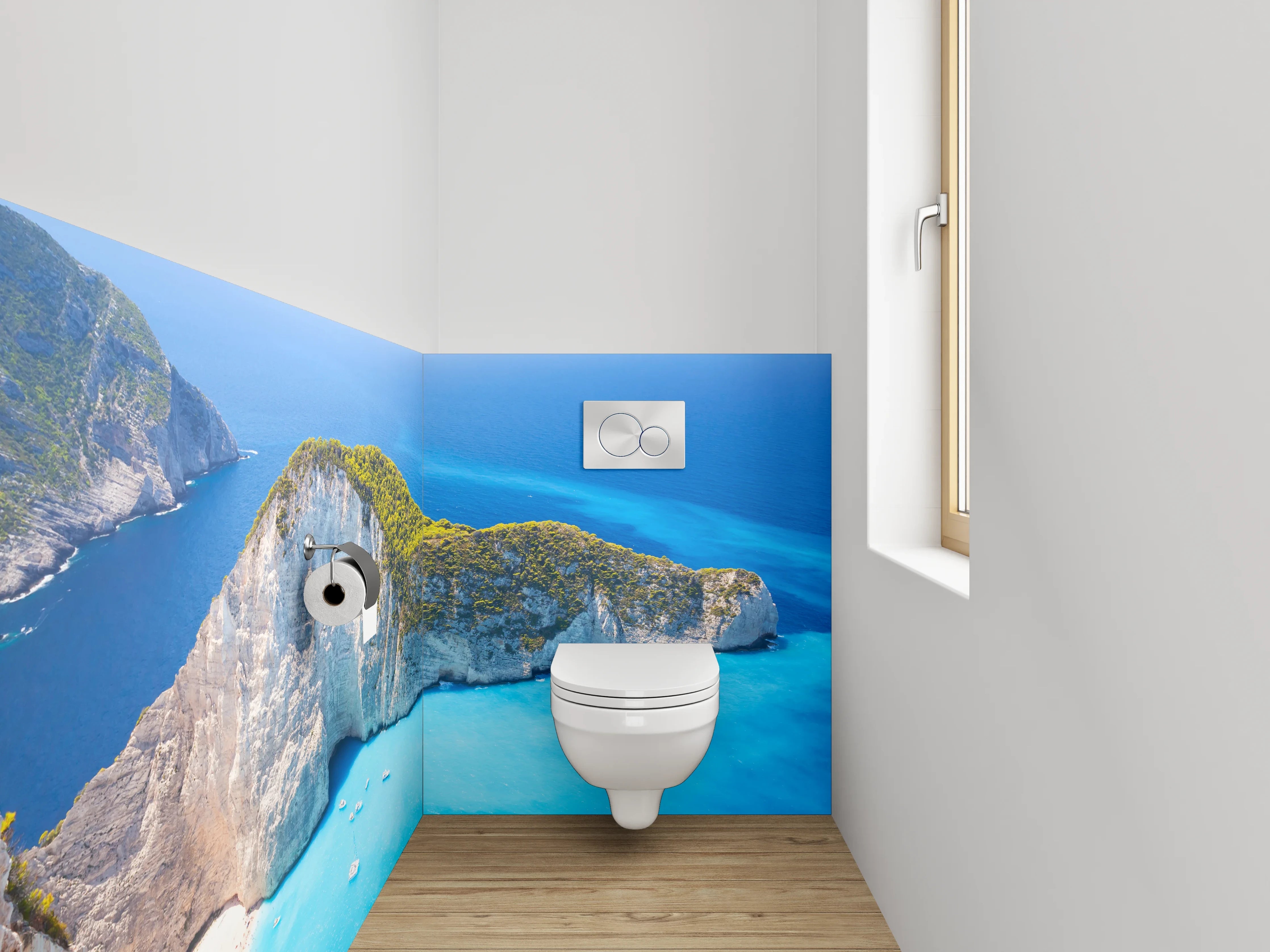 WC-Rückwand - Traumhafte Bucht am türkisblauen Meer