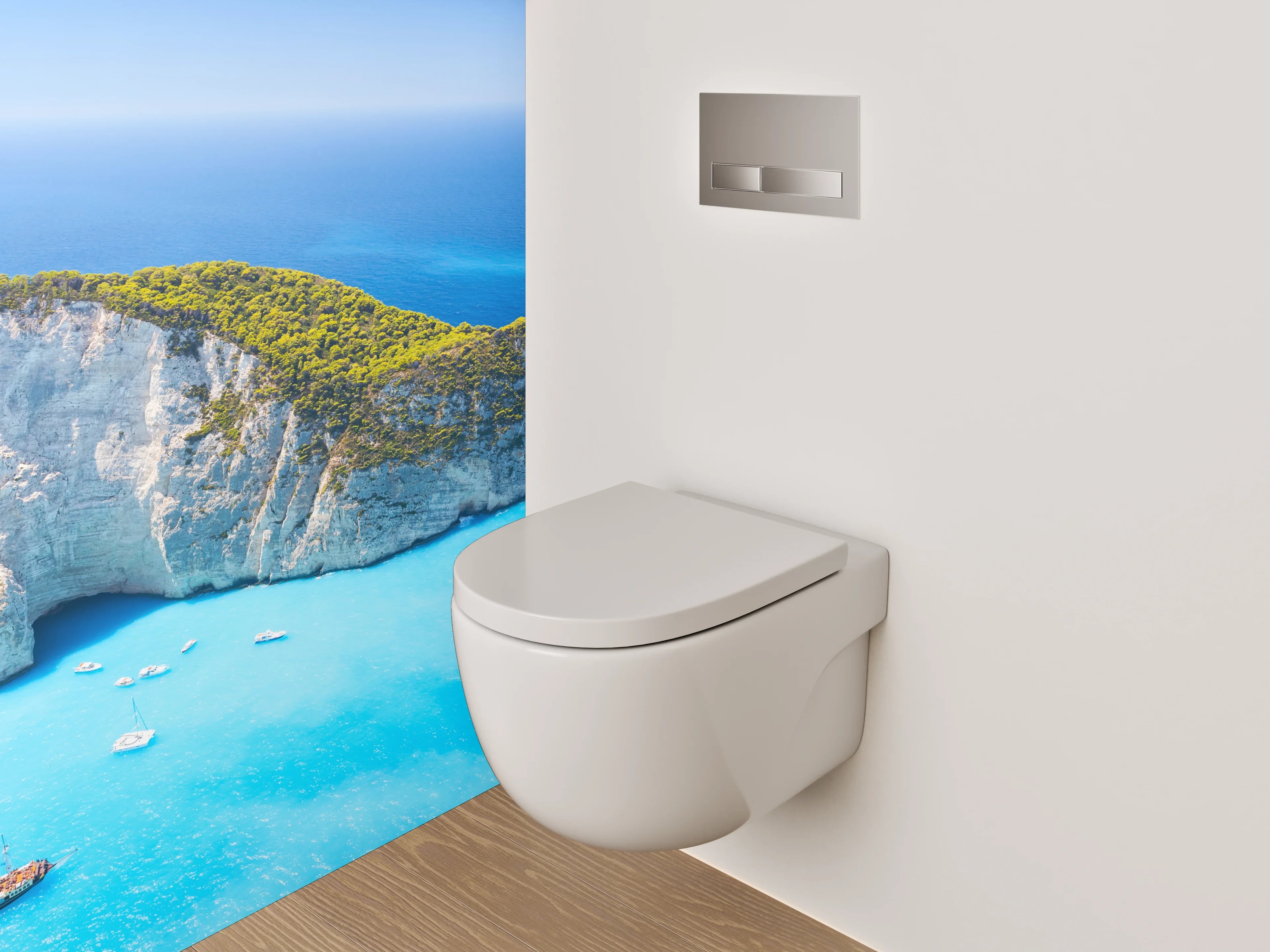 WC-Rückwand - Traumhafte Bucht am türkisblauen Meer