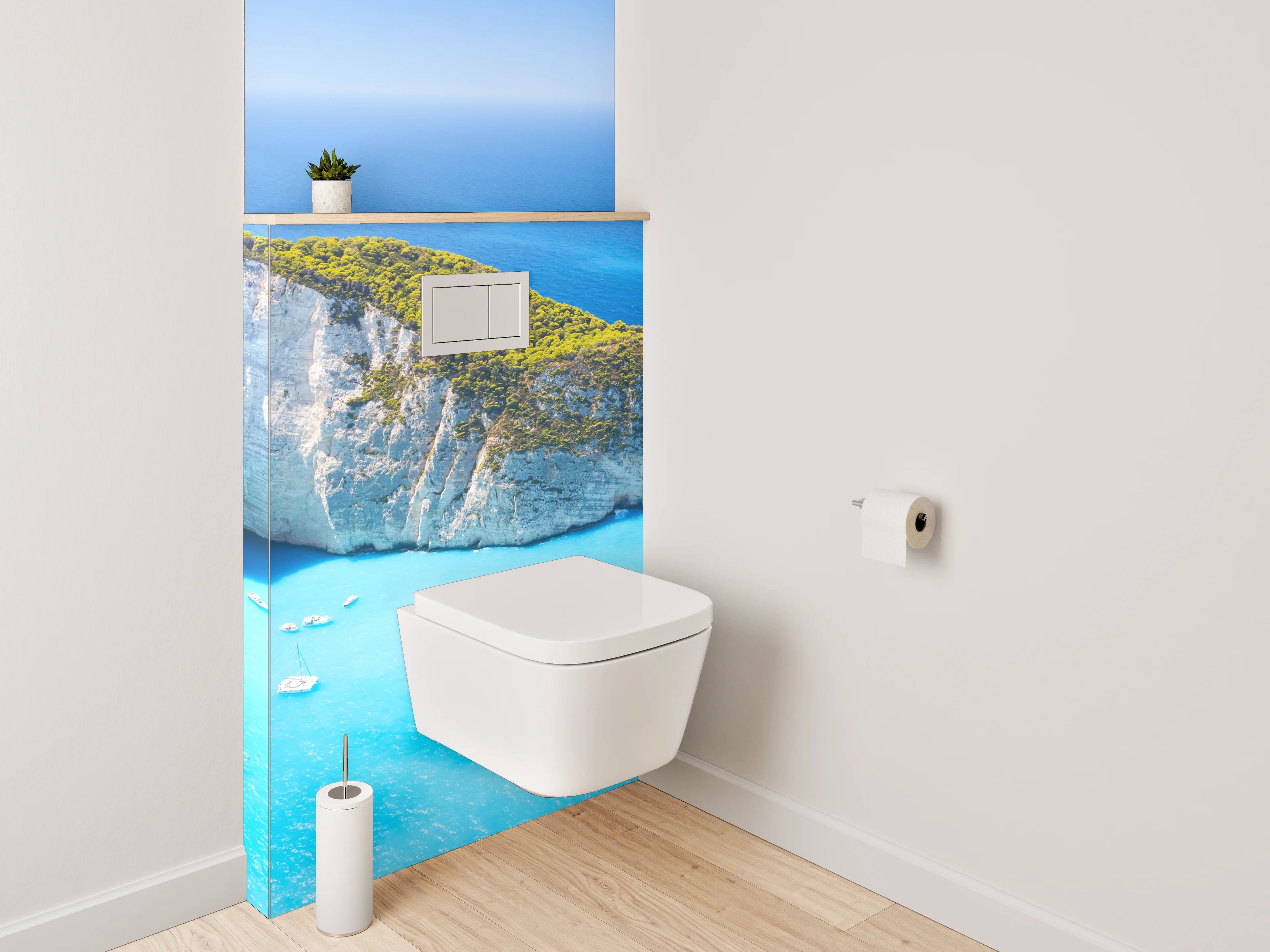 WC-Rückwand - Traumhafte Bucht am türkisblauen Meer