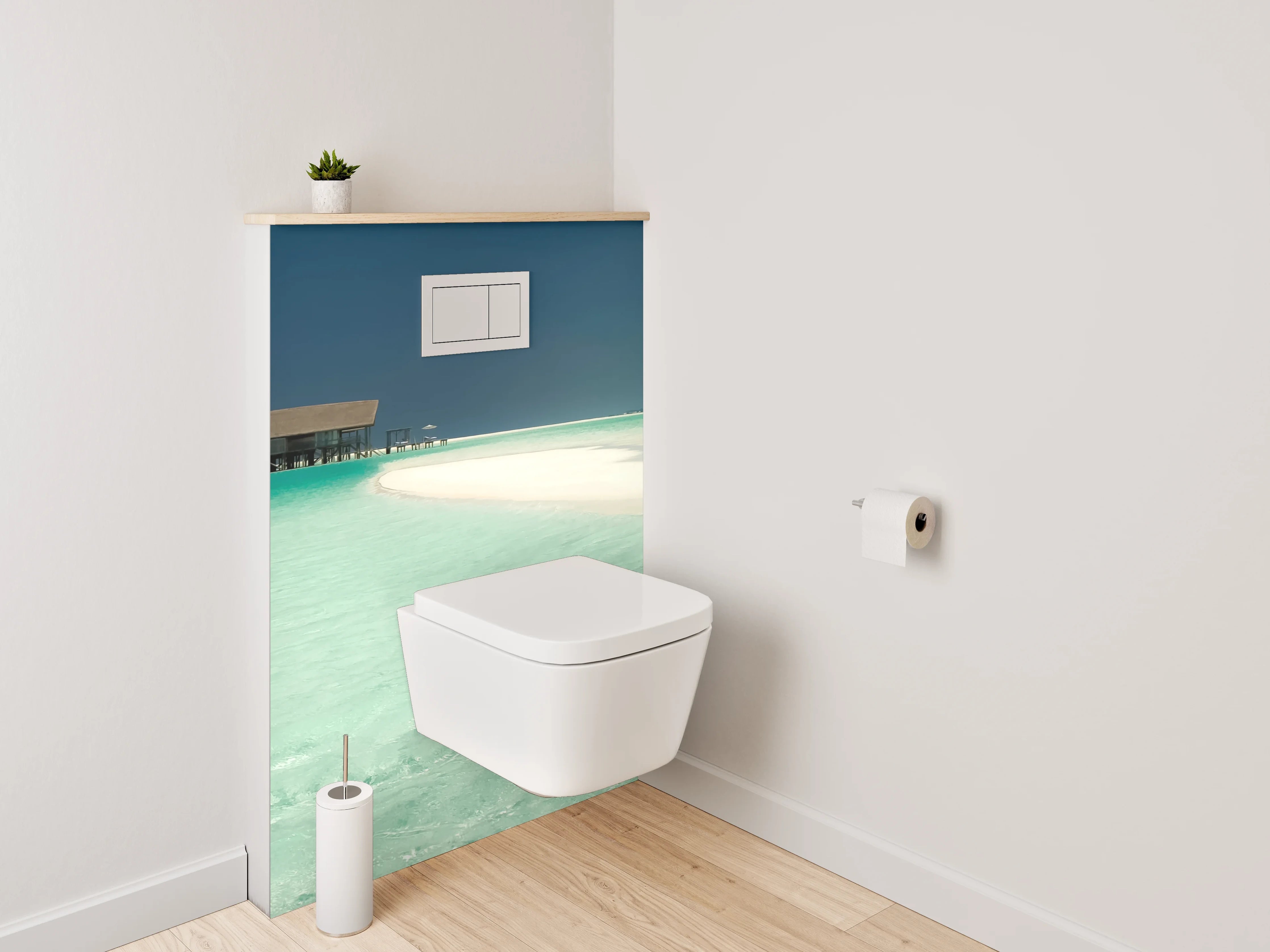 WC-Rückwand - Traumhafte Lagune am weißen Sandstrand